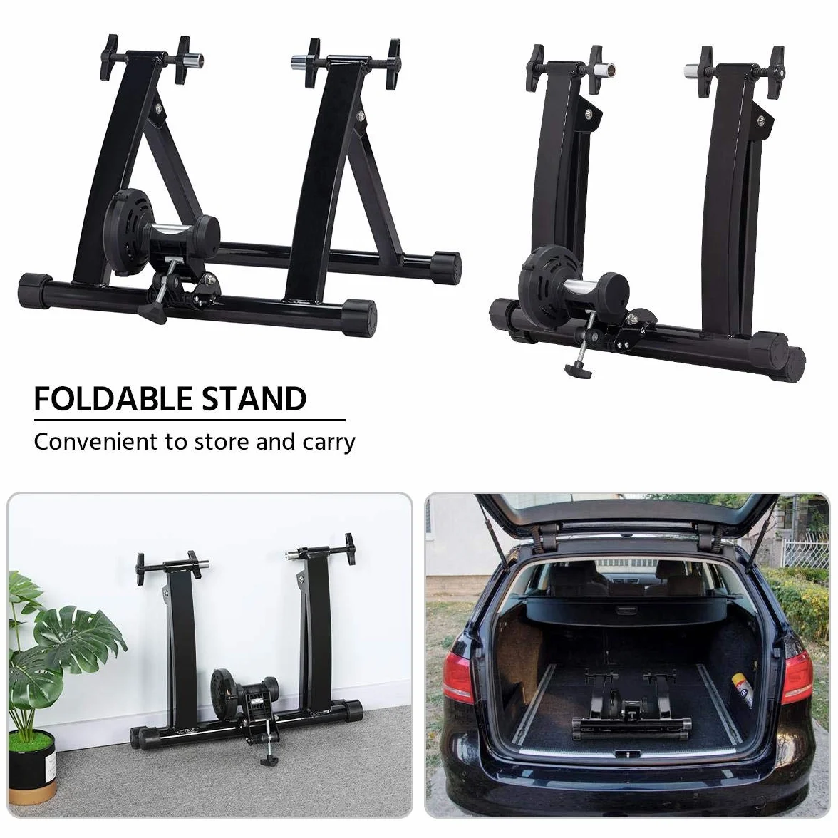Yaheetech Rodillo Bicicleta Montaña Rodillo Bicicleta Carretera en Casa o Interior para Ruedas de 26 – 28 Pulgadas y 700C con Resistencia Magnética