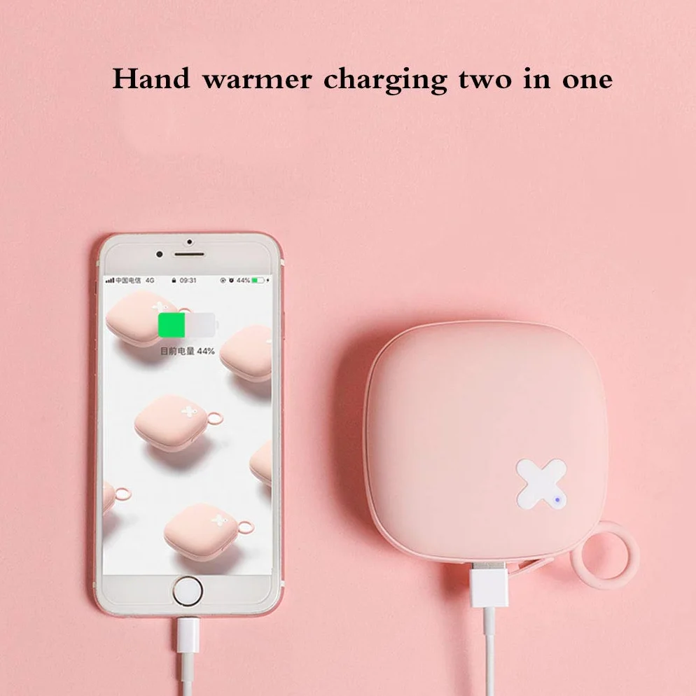 Regalo Calentadores De Manos Recargable Portátil Calentador Doble Cara USB Reutilizable Power Bank Calentamiento Rápido Calentadores Invierno Regalos Invierno