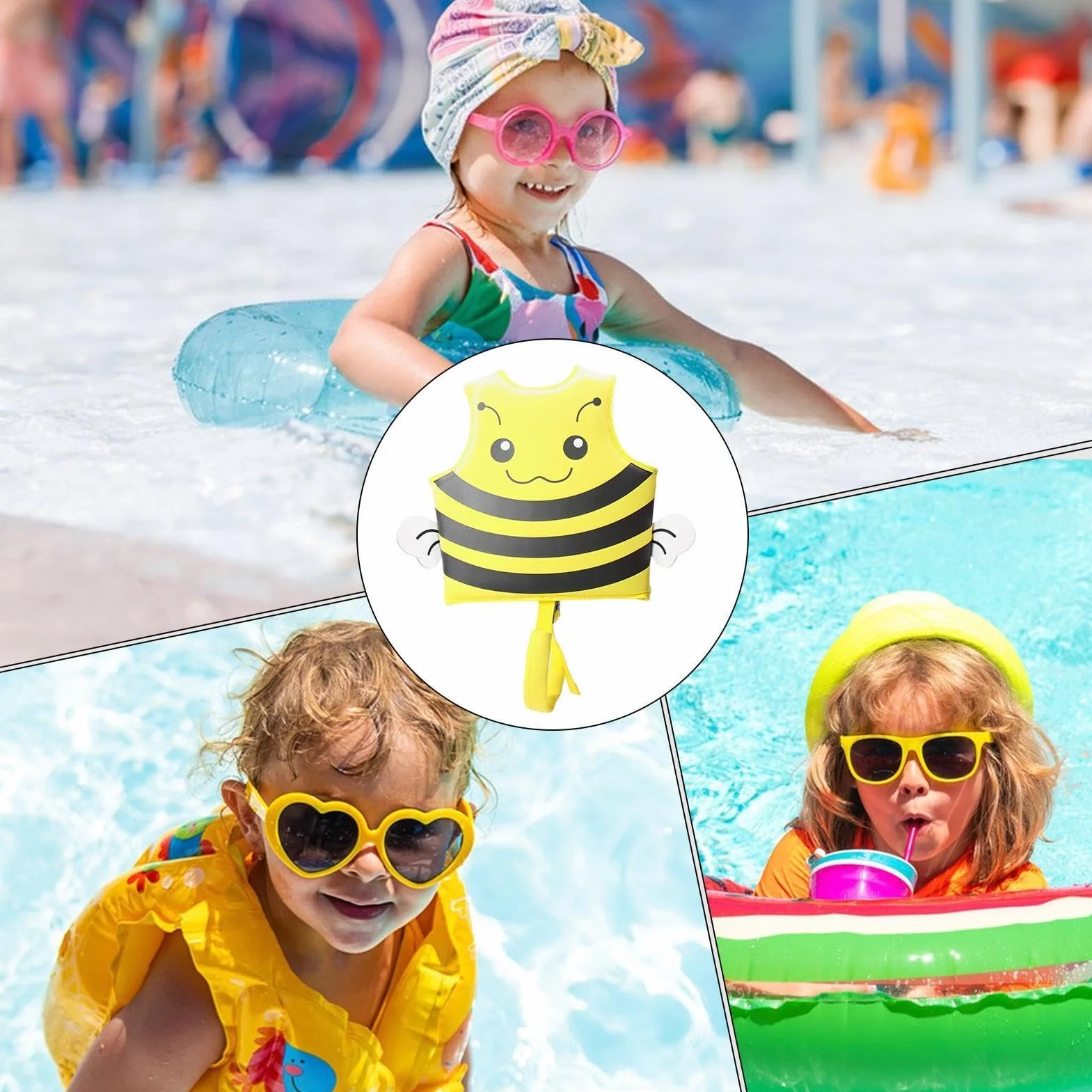 Chaleco Salvavidas Infantil | Chaleco de Natación con Dibujos Animados - Flotador De Entrenamiento De Natación para Piscina, Bote, Kayak, Pesca Niños Y Niñas