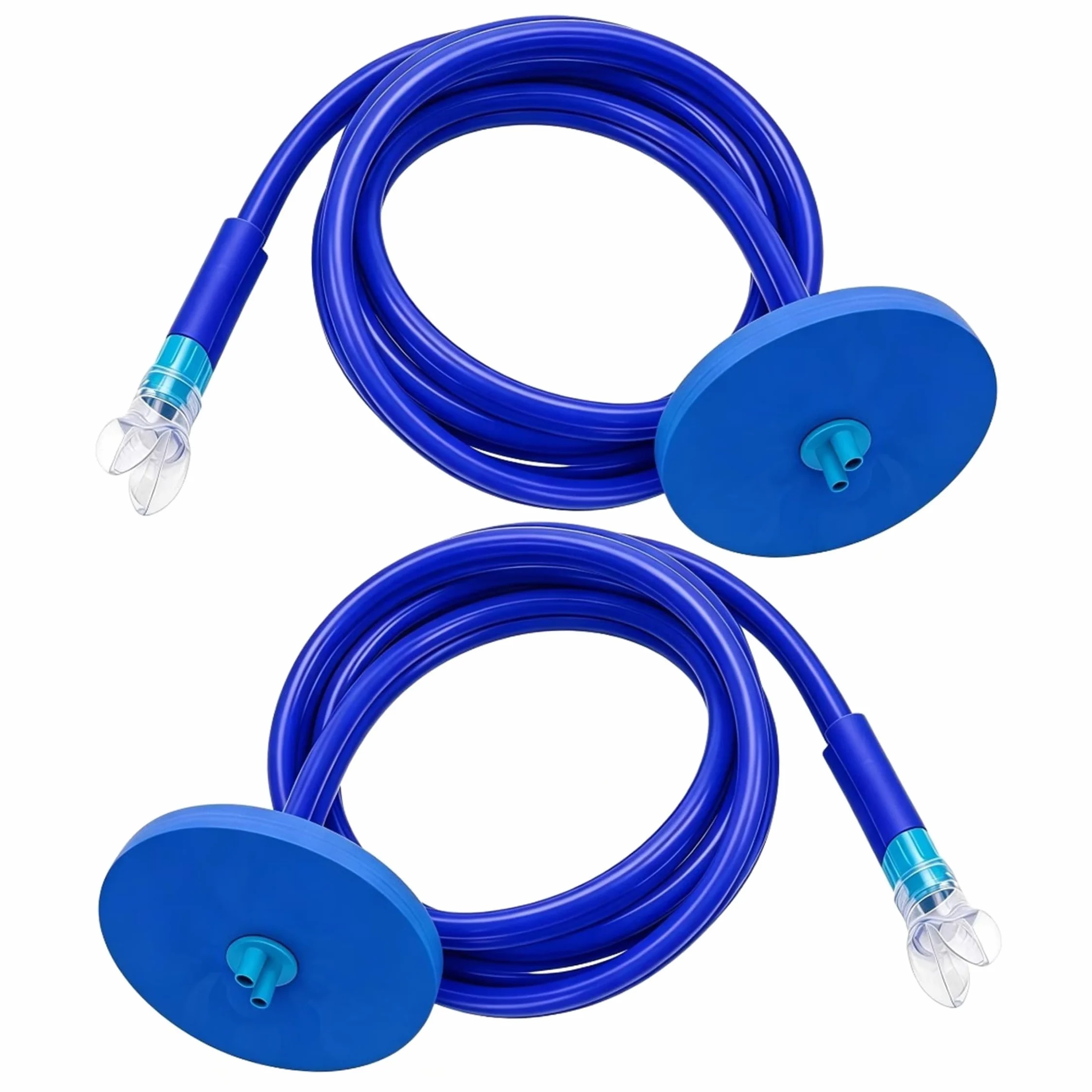 Dispositivo de respiración subacuática de 2 Piezas, Tubo Largo de Snorkel con diseño de Doble Tubo seco, Azul, 9, 84 pies