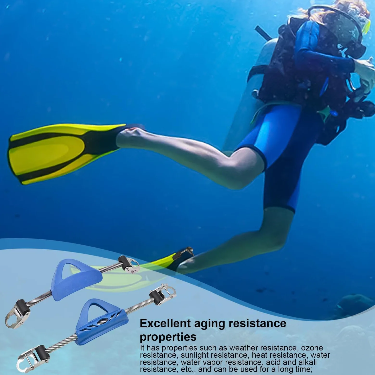 Correa de Aleta de Buceo Ajustable, Correa de Talón de Resorte de Aleta de | Buceo | Correas Ajustables de Acero Inoxidable para Buceo - de Aleta en el talón con Hebilla de liberación rápida,