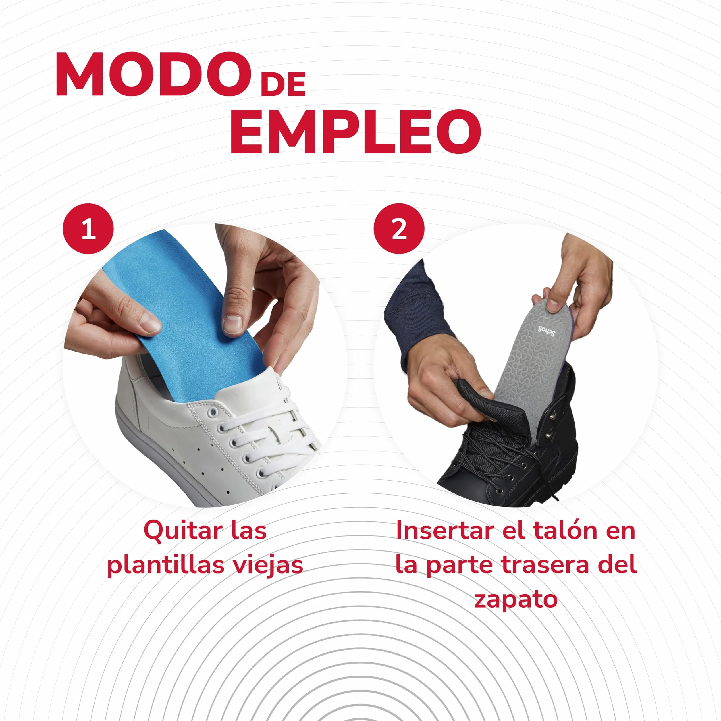 Scholl Plantilla In-Balance Alivio Dolor Rodilla Talón 1 Par Blanco Talla L 42.5-45 2 Unidades