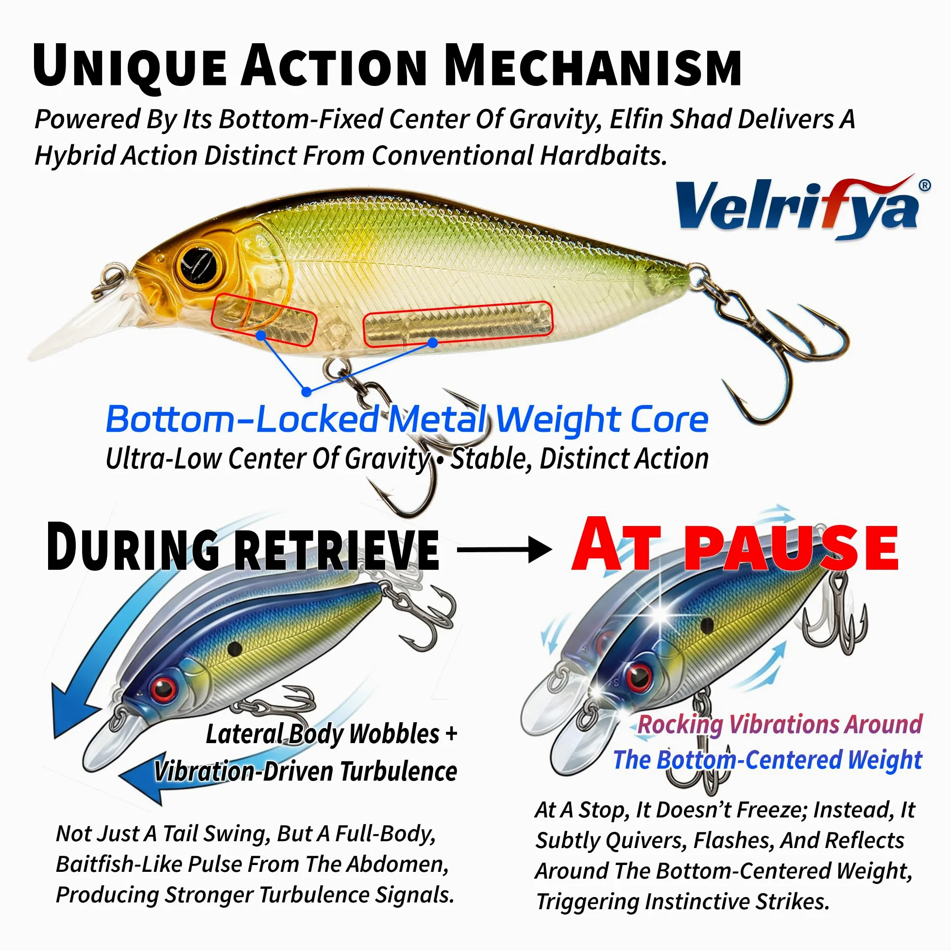Crankbaits/Jerkbait híbridos para pesca de lubina, buceo poco profundo, para lucio, lucio, agua fría para pesca de invierno y primavera, para agua dulce y salada