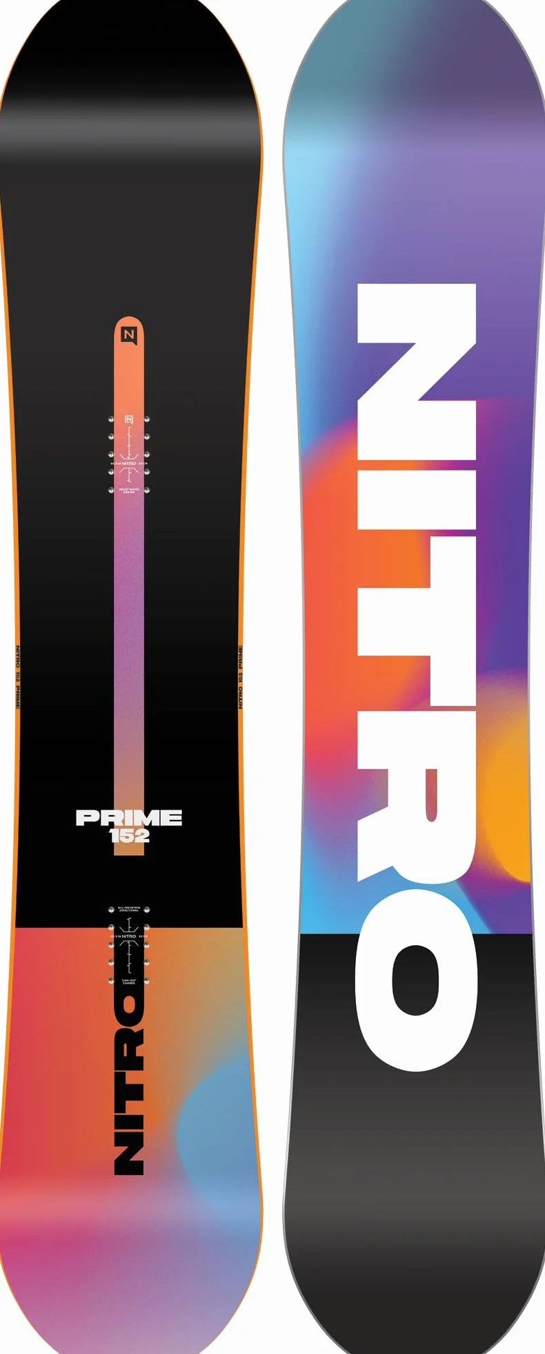 Nitro Tabla de Snowboard para Hombre Prime Chroma CAM-out Board´25, Allmountainboard, Directional, Flat-out Rocker, All-Terrain, Mid-Wide & Wide