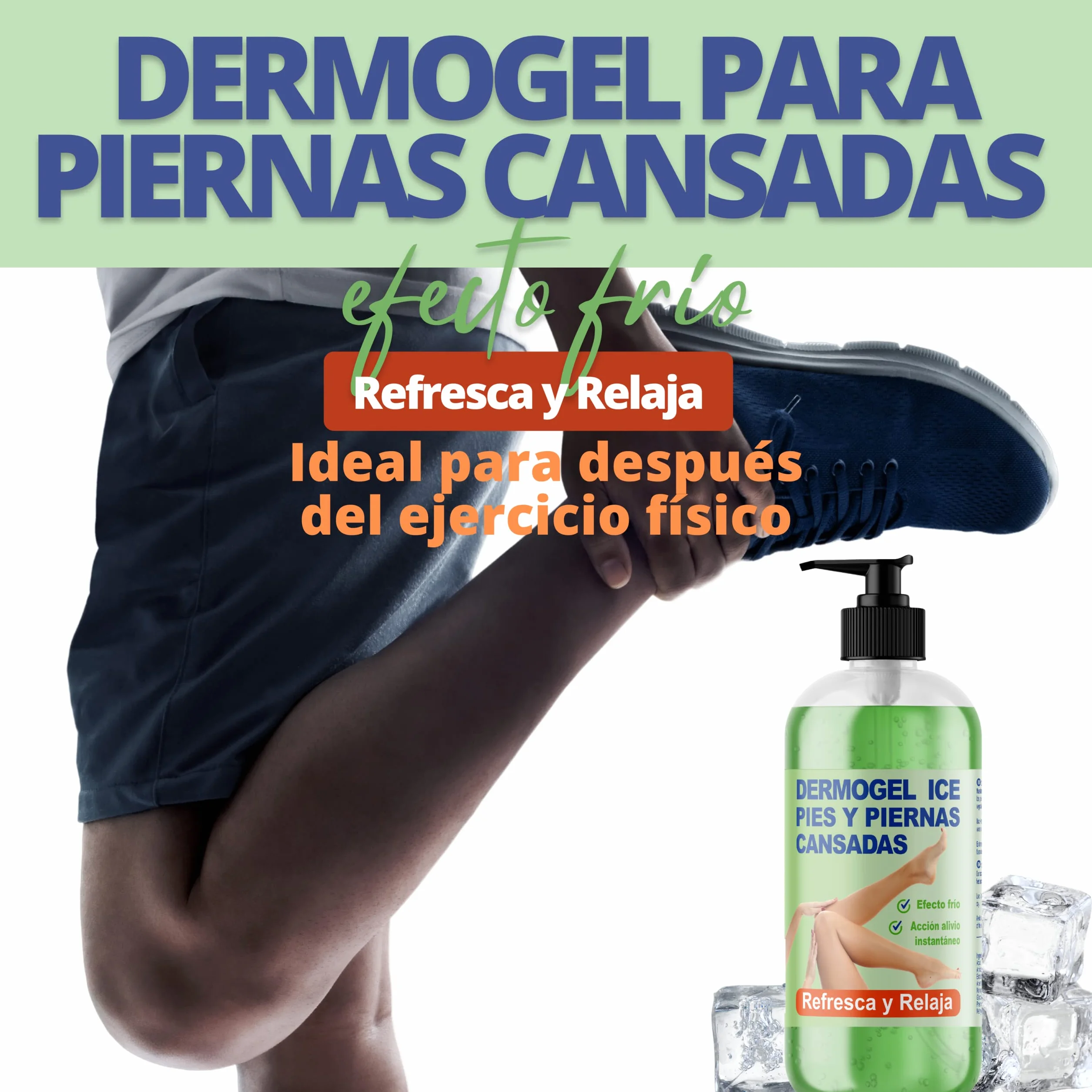 QKnatur Gel Efecto Frío para Pies y Piernas Cansadas 500 ml Antiinflamatorio Refrescante