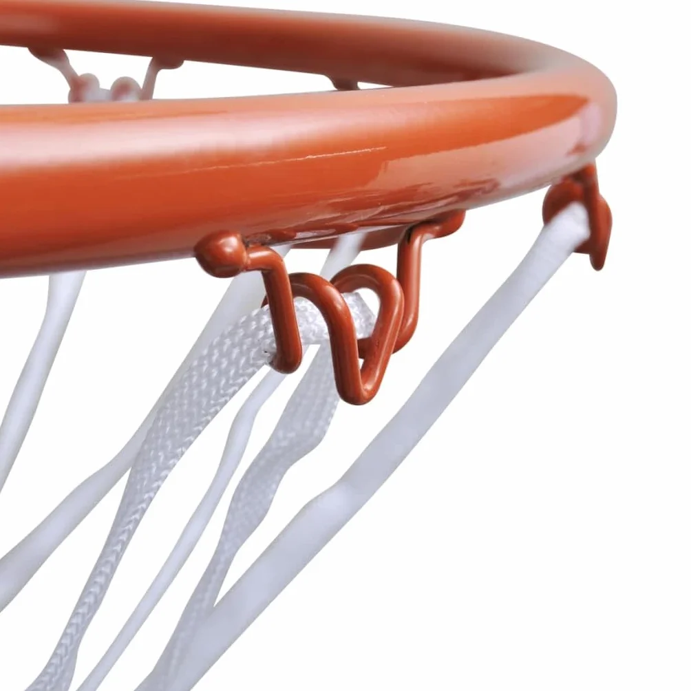 vidaXL Aro de Baloncesto con Red de Acero Naranja 45 cm Canasta de Basket