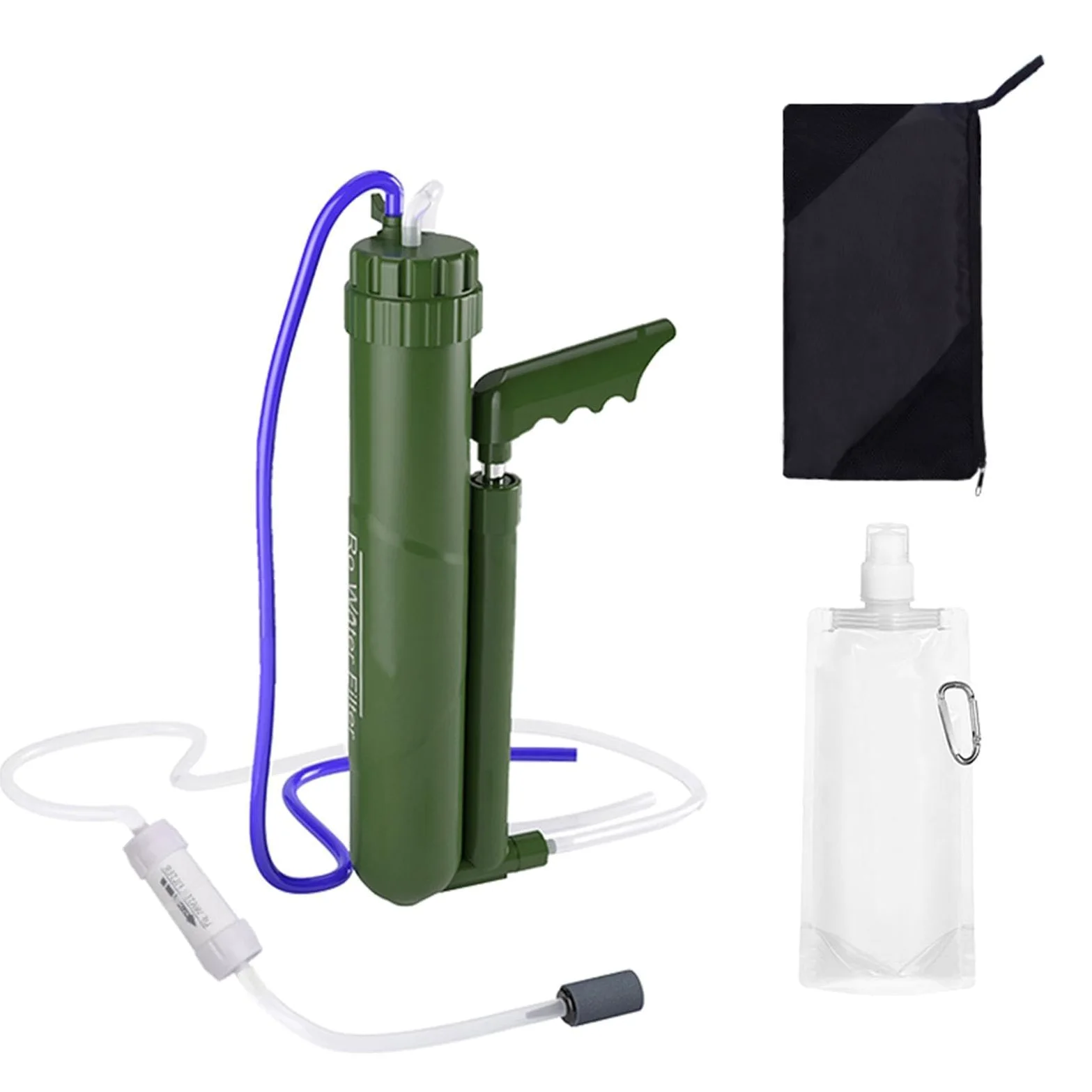 Filtro de agua de camping - 30 x 13 x 6 cm Purificador de agua portátil | para supervivencia | Dispositivo de filtración RO para emergencias al aire libre | Filtro de agua para senderismo, senderismo