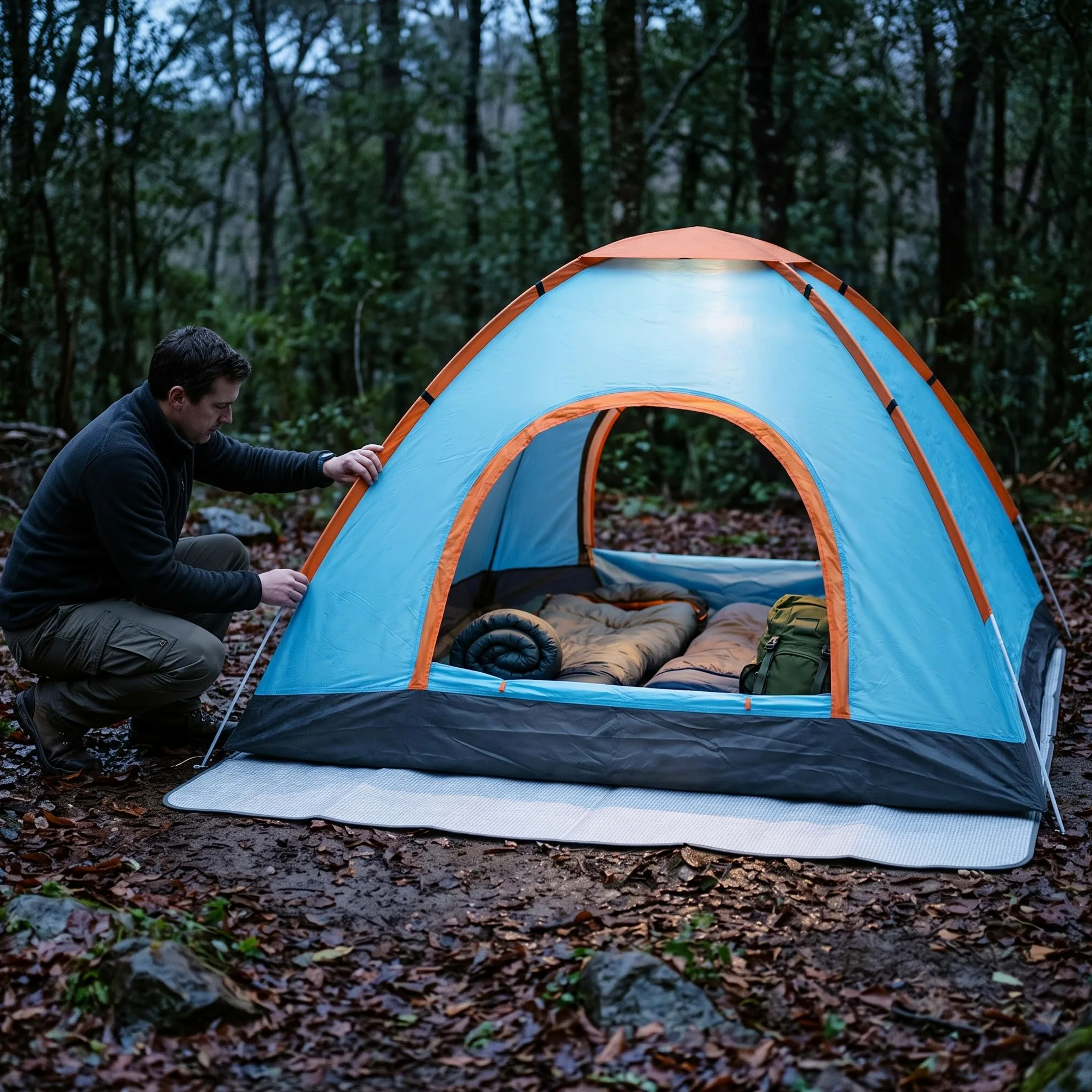 Tienda Campaña Instantánea Automática para Camping Familiar, Impermeable con Mosquitera