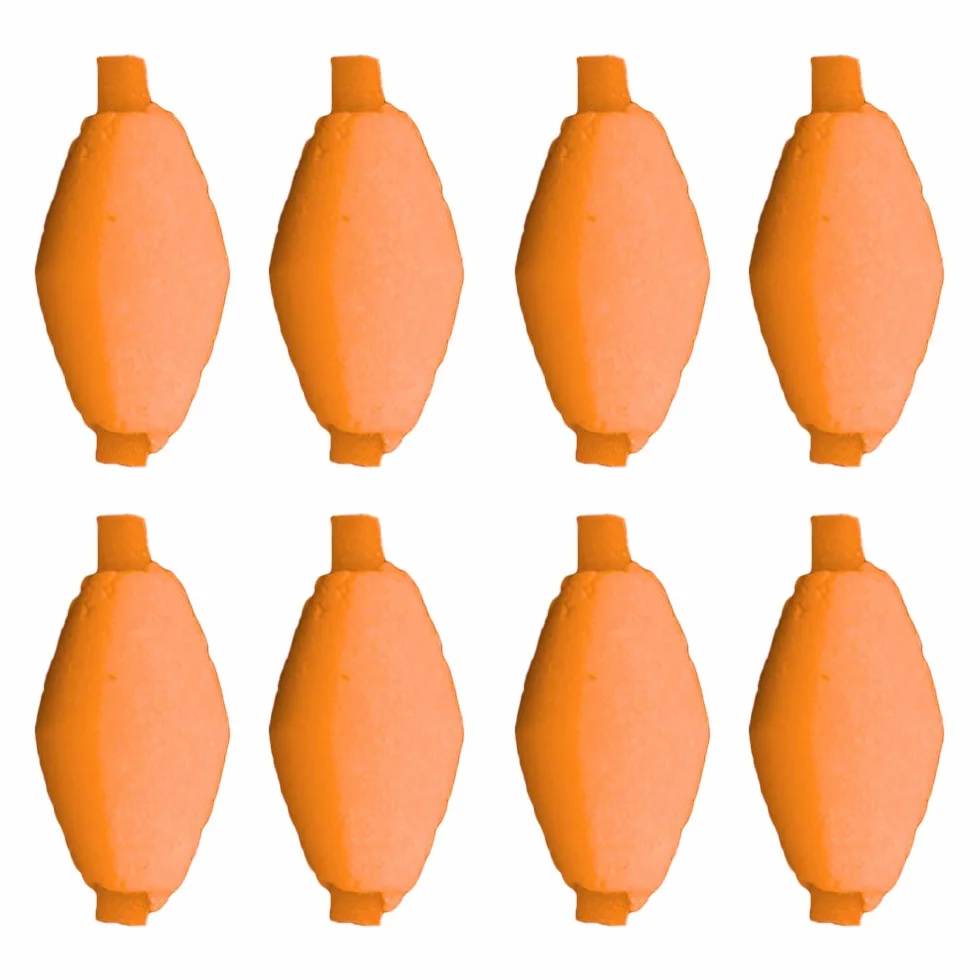 6 indicadores de forma de oliva de espuma flotante para pesca con mosca - Perlas Ovales Plásticas de Pesca Granos Flotador Pesca, color rojo