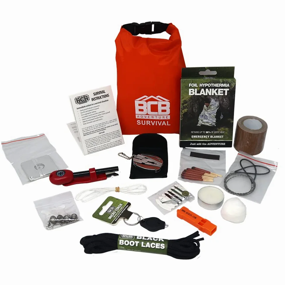 BCB Adventure Bushcraft Survival Essential Kit - Kits de Supervivencia, Color Verde