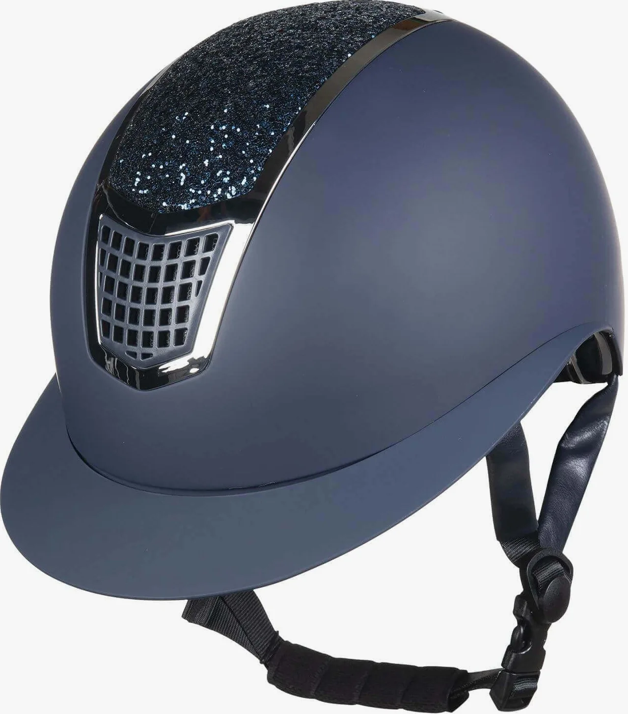 HKM Glamour Shield Cascos de equitación, Unisex Adulto, 6971 Azul Oscuro/Plateado, 56-58 cm