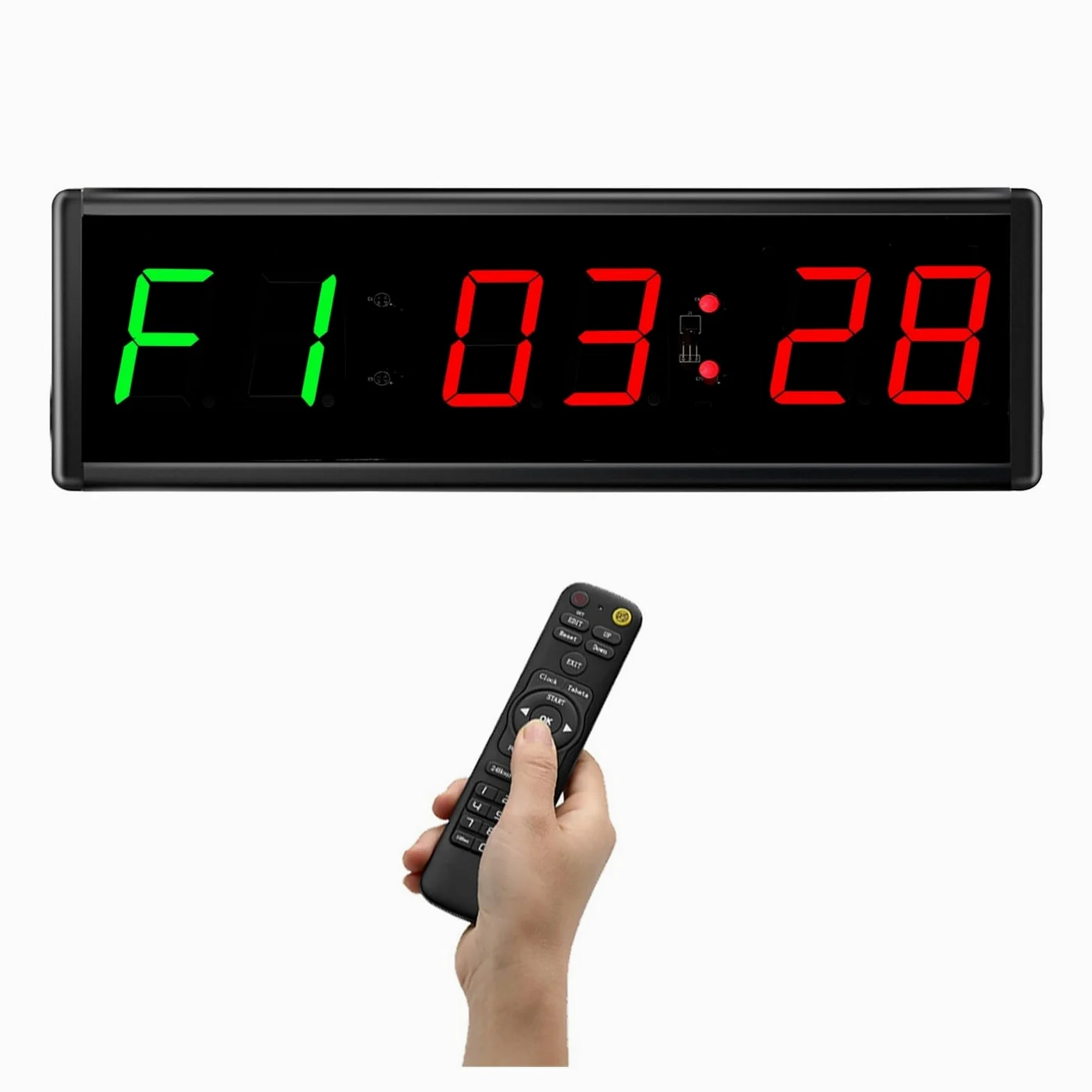 Temporizador de Gimnasio, Temporizador de Gimnasio de 2,3 ", Temporizador de intervalo LED, Reloj de Pared de Cuenta Regresiva Digital, Temporizador de Fitness, dígitos de 2,3 Pulgadas, cronómetro de