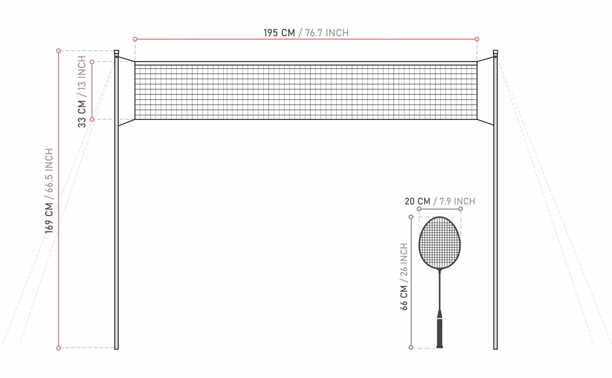 Meteor Juego de Bádminton para 2 o 4 Jugadores - Set con Raquetas, 3 Volantes y 1 Red