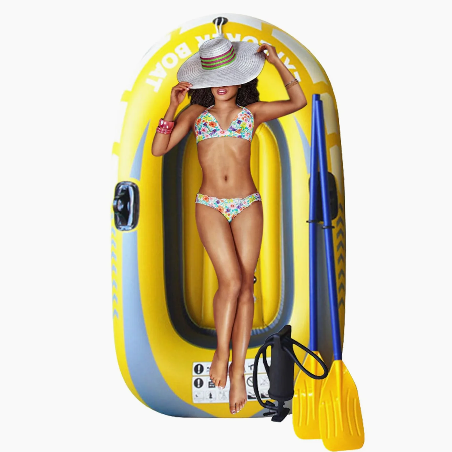 Kayak hinchable - Canoa kayak para 1/2 persona, canoa inflable portátil | Barcos de pesca portátiles plegables y gruesos, juego de pedales de turismo para deportes acuáticos al aire libre y viajes a