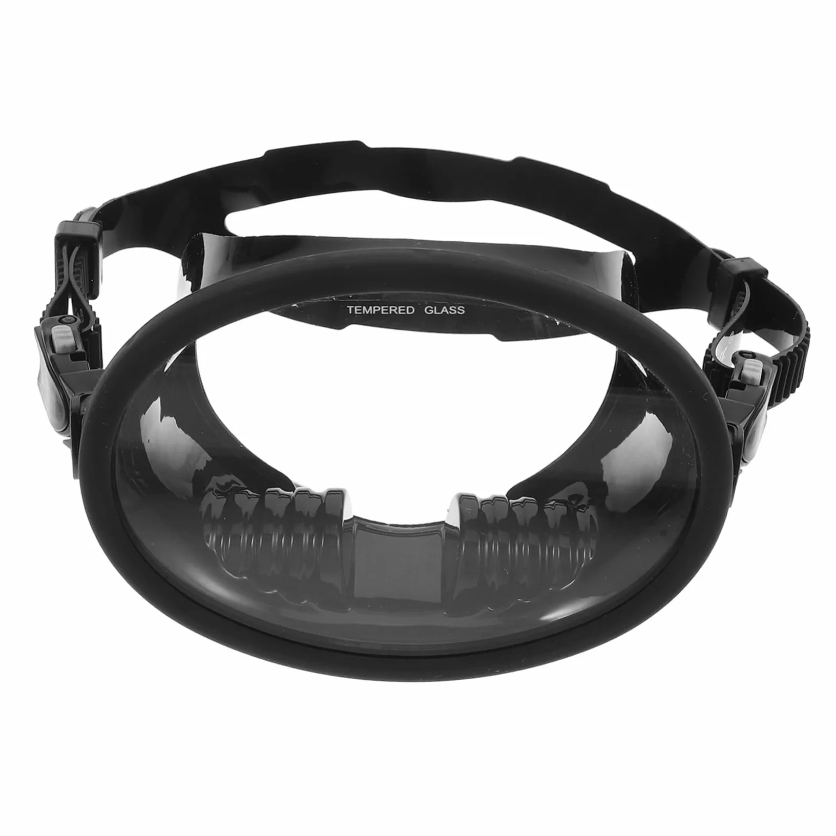 Sosoport Máscara de Buceo Ajuste Cómodo de Visión Amplia Antivaho Silicona y Vidrio Templado Negro para Snorkel y Natación