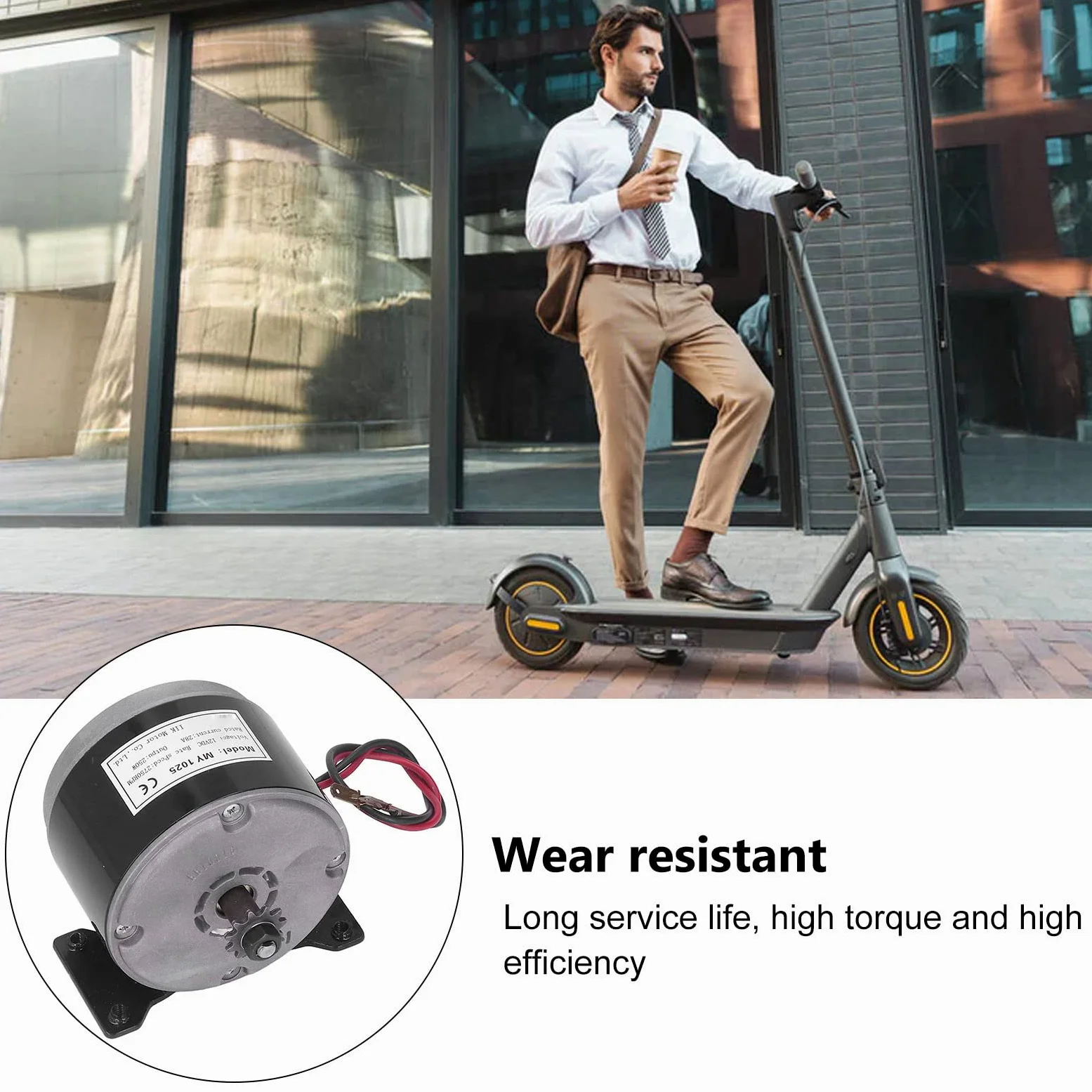 Motor Eléctrico, Alta Velocidad y Alta Eficiencia Motor CC 12V 250W Aluminio para Scooters Urbanos, Recreación y Desplazamientos Diarios