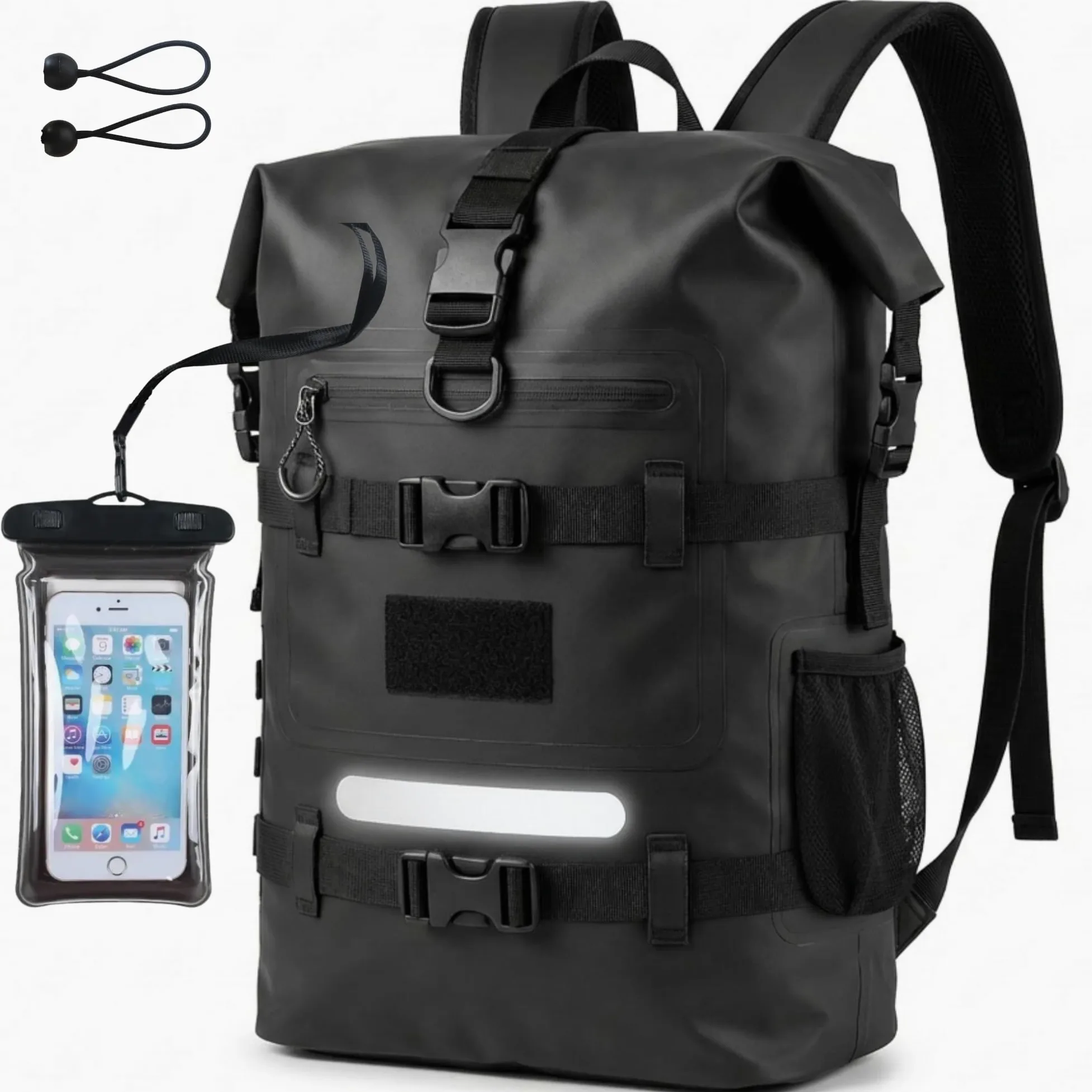 Bolsa de senderismo para mochila y bolsa impermeable | Cremallera de zinc anticorrosión impermeable | Volumen ajustable 20L a 40L | Cómodo transporte | Fijaciones Molle | Bolsillos