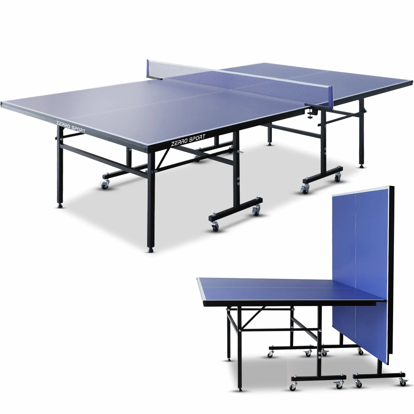 ZERRO Mesa de Ping Pong Plegable 274x152,5x76 cm MDF 15 mm Tamaño Estándar Internacional con Red
