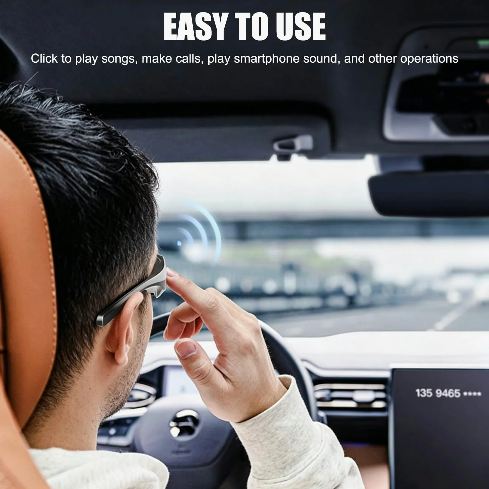 Smart Bluetooth Gafas de sol para ciclismo, auriculares, gafas de esquí, protección UV, respuesta de un clic, navegación por voz, para montañismo al aire libre, ciclismo, correr, esquí