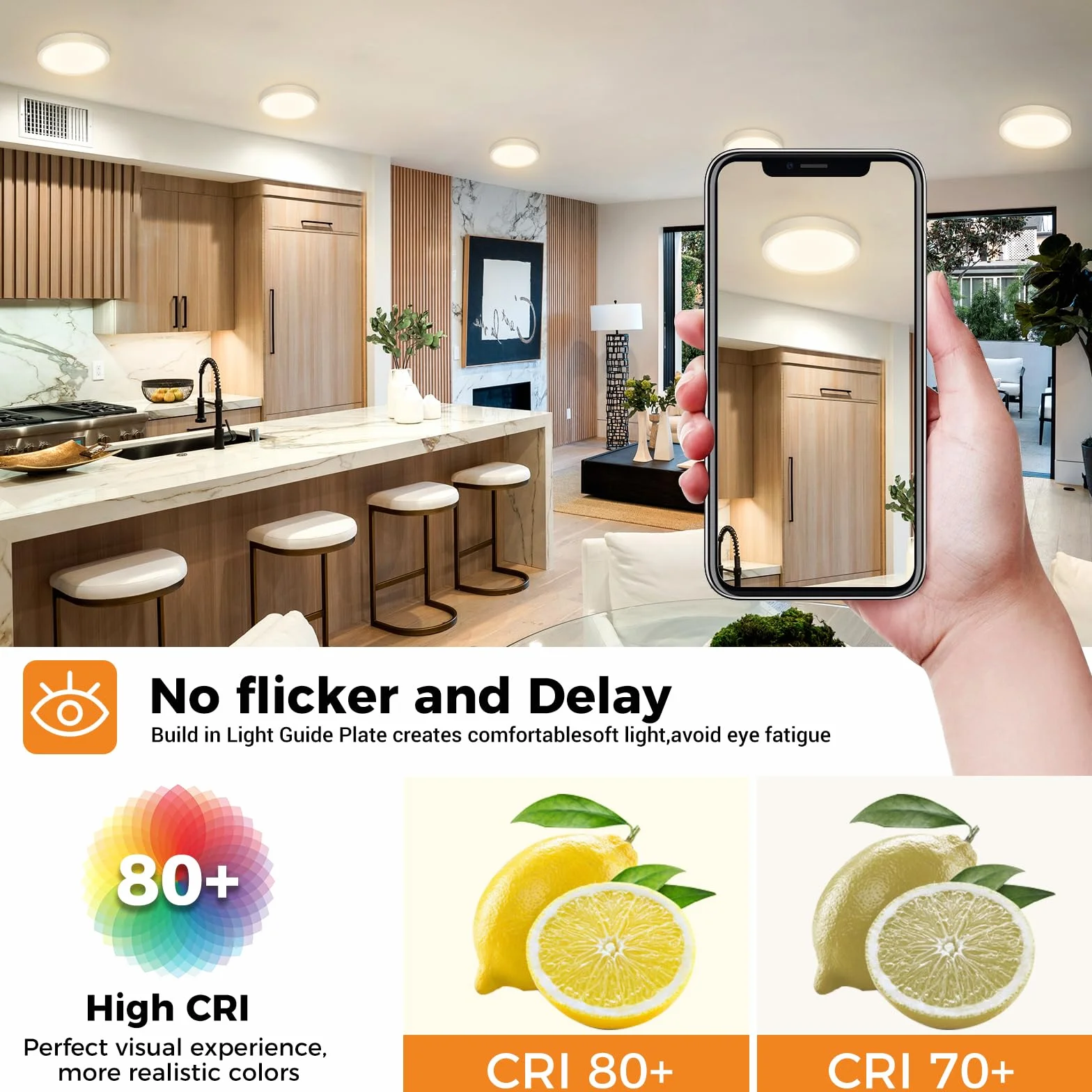 Plafon LED Techo 15W 1500LM 3000K/4000K/6500K Regulable IP44 Impermeable 18CM slochi