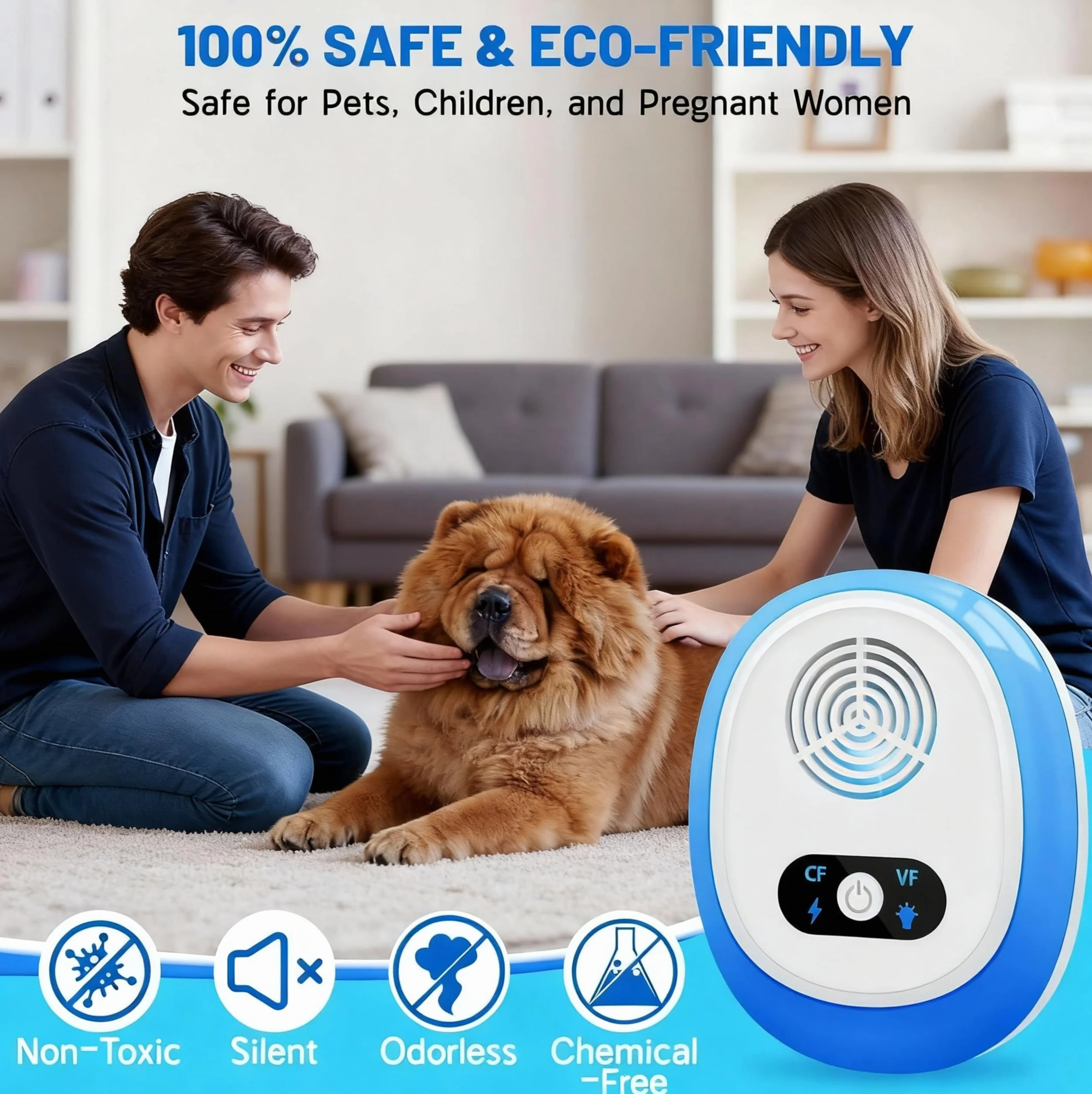 Repelente Ultrasónico de Plagas 4-Pack, Ahuyentador Eléctrico para Ratas, Cucarachas, Mosquitos, Enchufe Tipo C EU