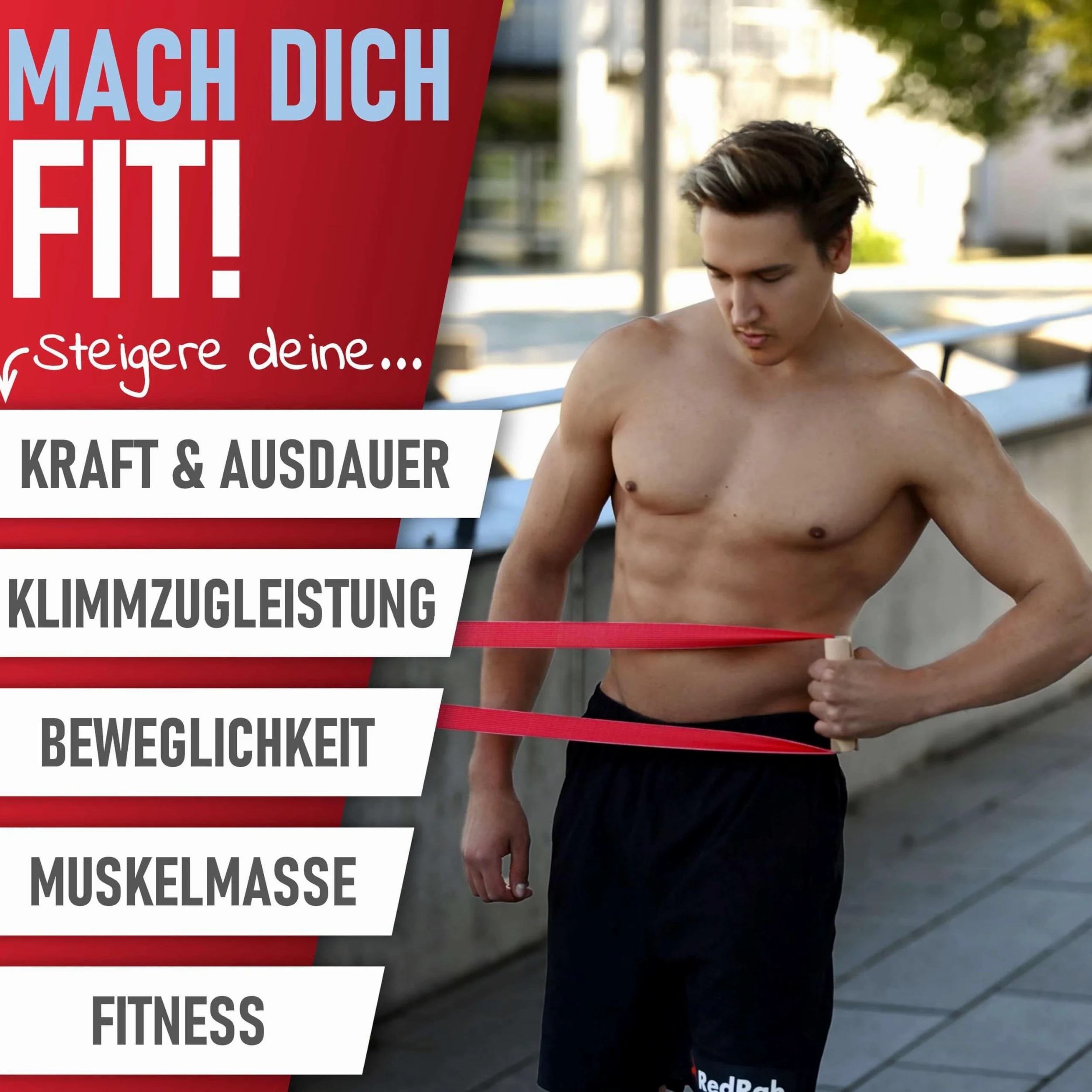 Red Rab Bandas de fitness prémium para el desarrollo muscular,Bandas de resistencia,Juego de bandas de resistencia para el hogar,Terra Band,Banda de resistencia