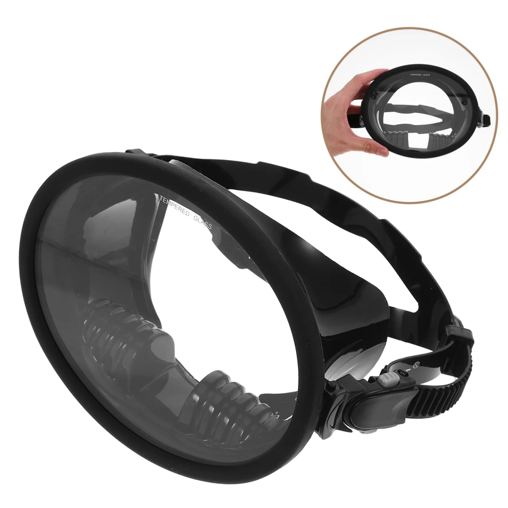 Toyvian Máscara de Buceo Visión Panorámica de Silicona y Vidrio Templado Antivaho Ajuste Cómodo , Adecuada para Buceo y Snorkel