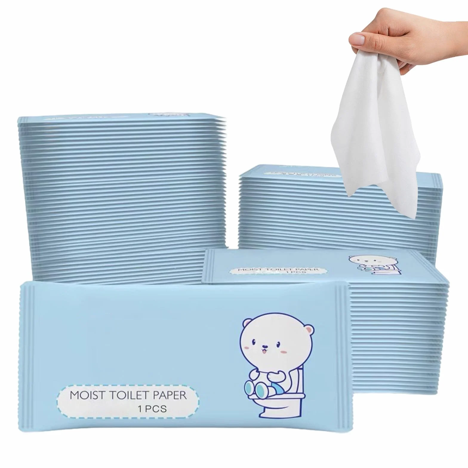 Toallitas refrescantes empaquetadas individualmente, papel higiénico húmedo de viaje, paños de limpieza respetuosos con la piel