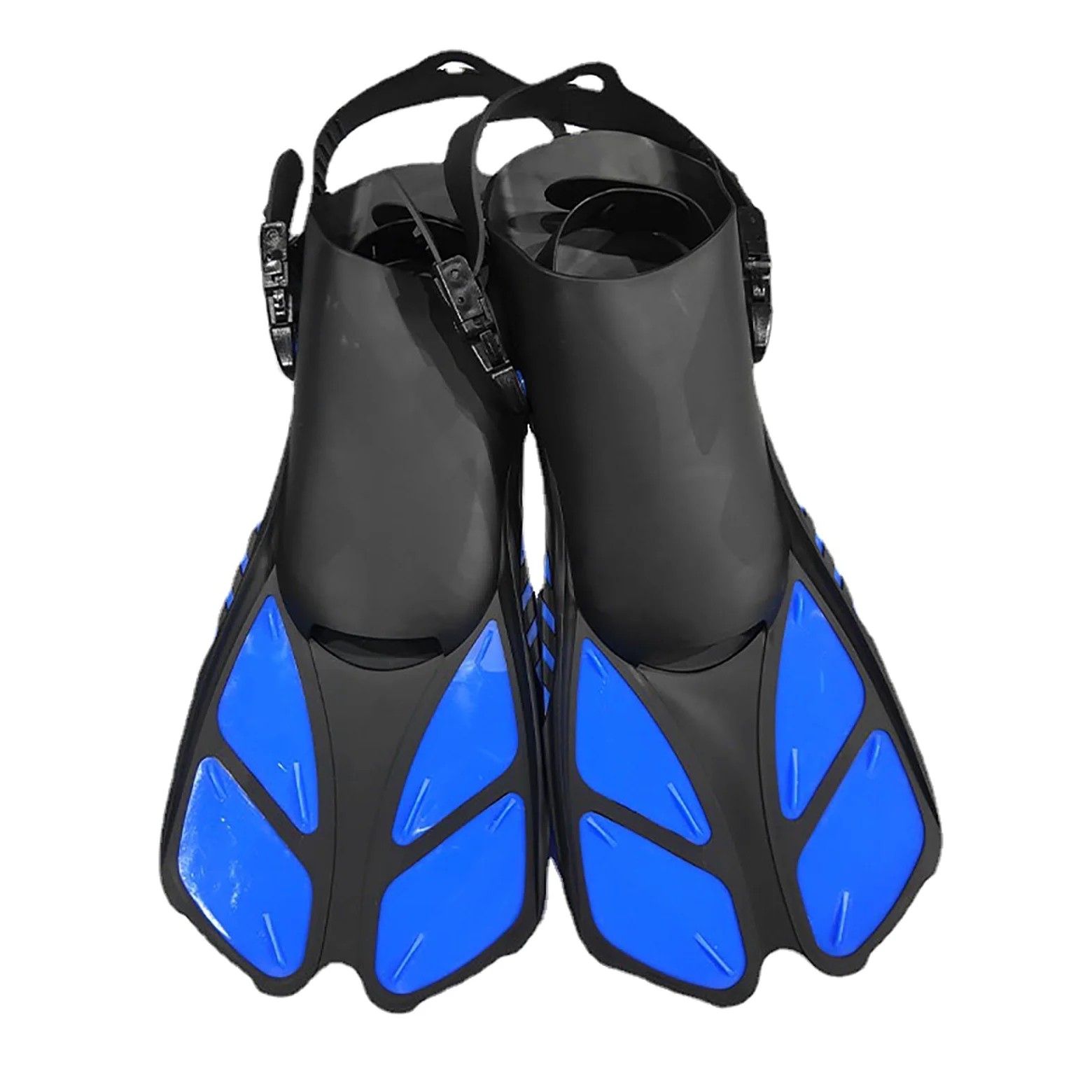 Aletas de buceo cortas tamaño de viaje natación ajustable esnórquel tacón abierto aletas de natación equipo de esnórquel aletas cortas de natación