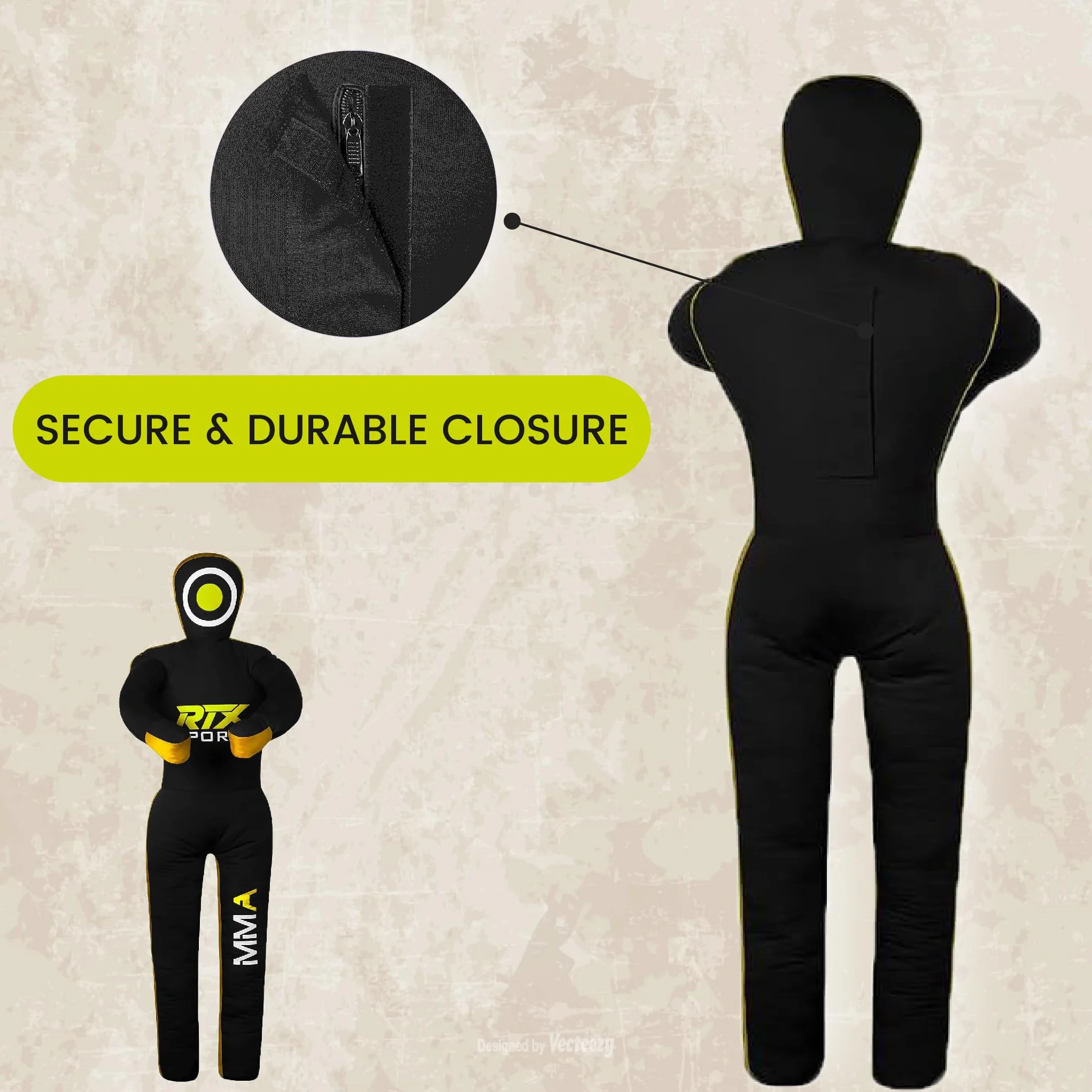 RTX MMA Dummy Judo Grappling Dummy Punch Bag Brazilian BJJ JIU Jitsu Standing Posición de Lucha Libre de Artes Marciales Boxing Karate Entrenamiento Dummy - Lona - UNFILLED