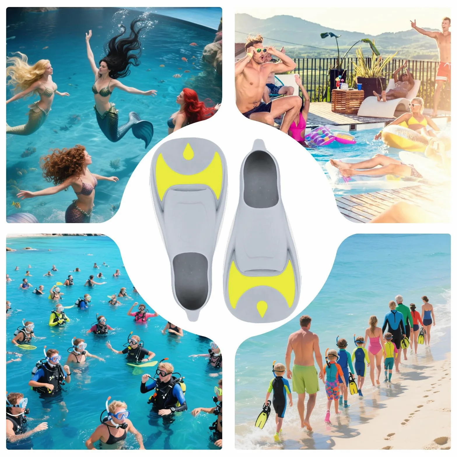 Aletas Natatorias Adultos,Ergonómicamente Estable | Aletas de natación para adultos y aletas de snorkel para - para mujeres hombres niños niñas para bucear natación apnea entrenamiento viajes