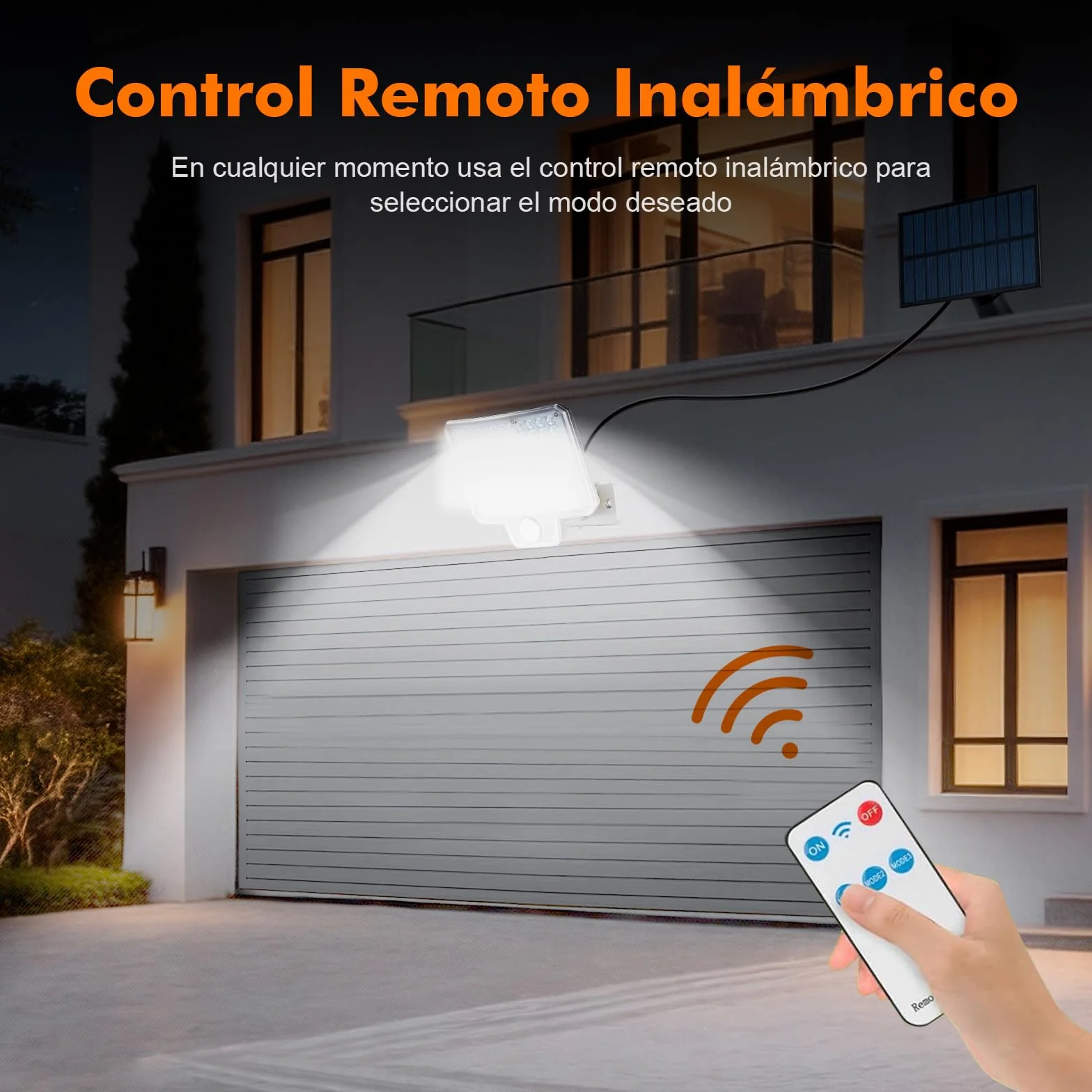 GRIFEMA GD201 Luz Solar Exterior con Sensor de Movimiento, 108 LEDs, 3 Modos, 1500mAh, IP65 Impermeable