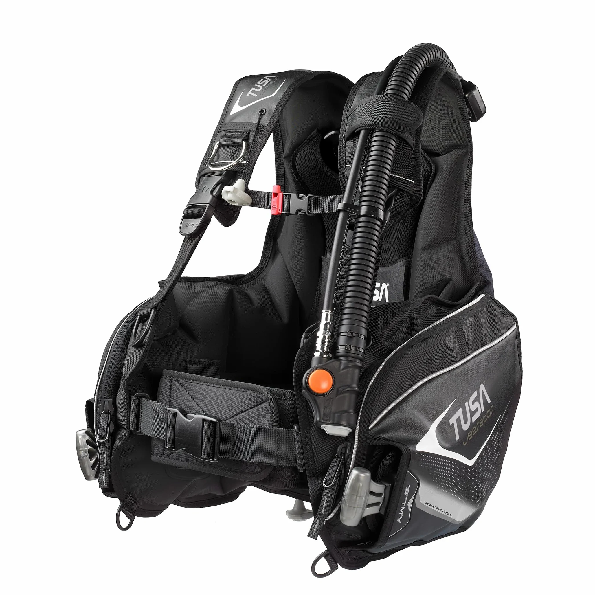 TUSA Paquete completo de equipo de buceo, conjunto de reguladores montados BCD y bolsa de registro GUpG para computadora de buceo, tamaño mediano