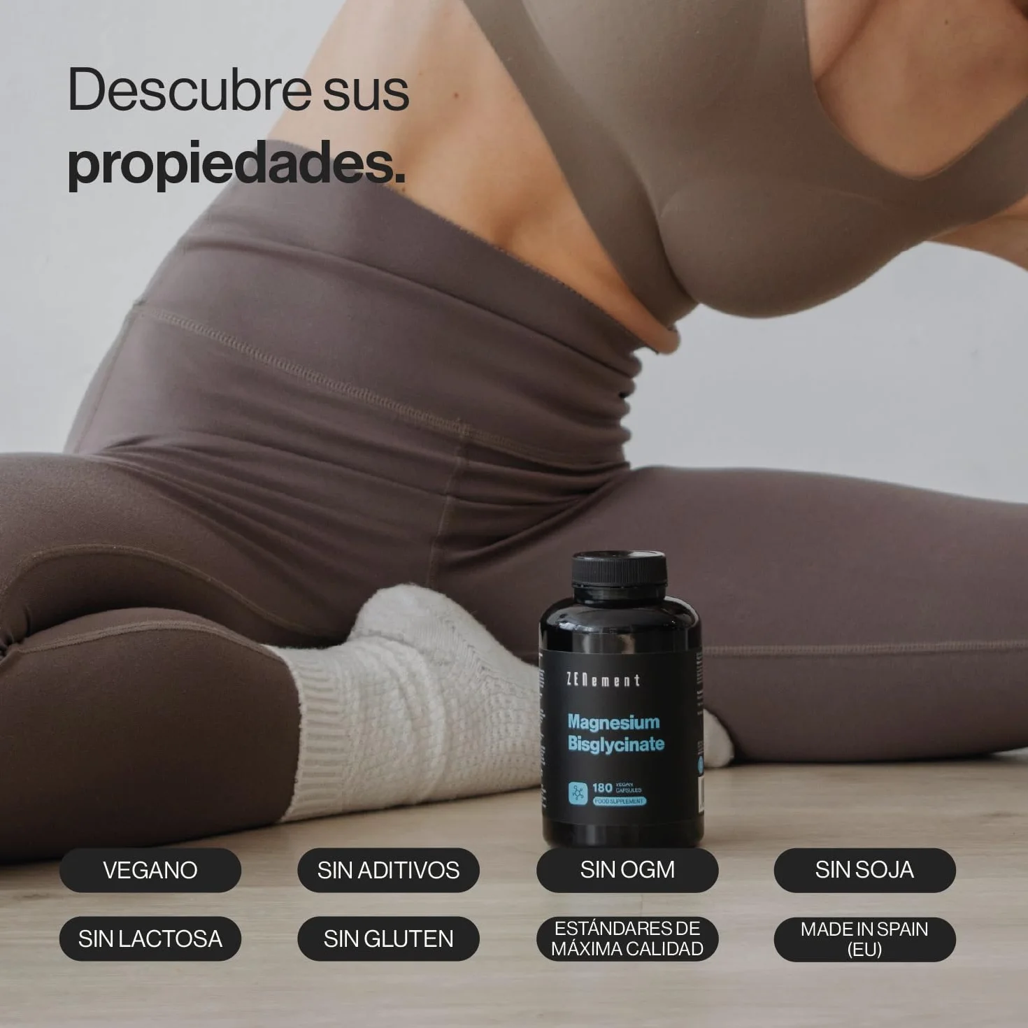Bisglicinato de Magnesio 350 mg 180 Cápsulas Zenement Reduce Cansancio Fatiga Alta Absorción