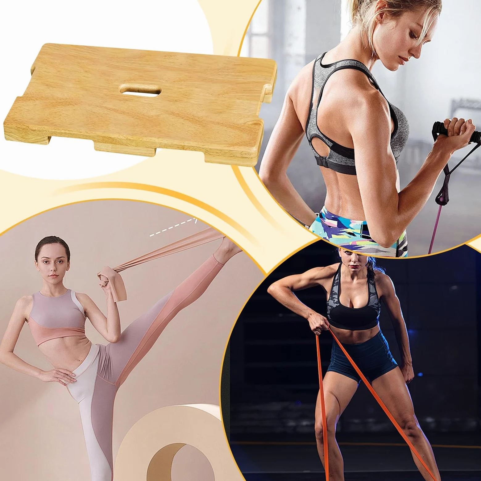 Tabla De Ejercicio Madera Estiramiento Intenso | Tabla De Madera Para Estirar Pie Y Fitness Para Gimnasio Entrenamiento Resistente Estiramiento Fuerza Recuperación para