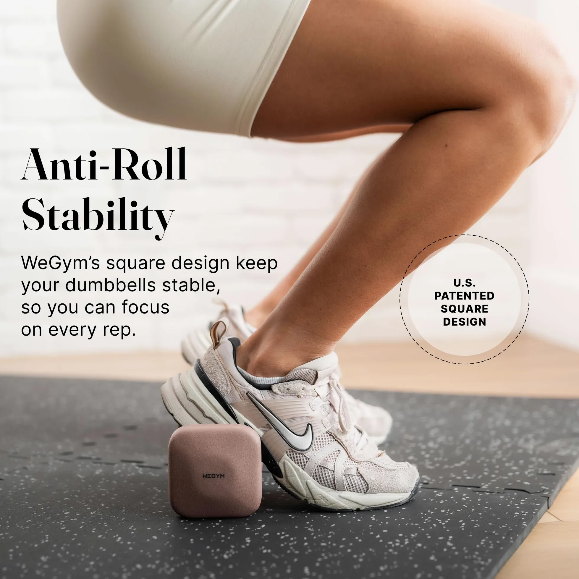 WeGym SafeGrip - Mancuernas antideslizantes, no ruedan, asas gruesas, pesas libres, mancuernas cuadradas para entrenamientos seguros en casa, levantamiento de pesas y entrenamiento personal | SafeGrip - Mancuernas, pesas libres, asas antideslizantes, equi