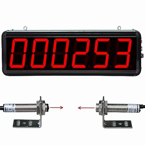 Contador con Sensor láser, Contador de Pantalla de 6 dígitos, Pantalla Digital LED para Cintas transportadoras, líneas de producción, conteo de hasta 999999 (3inch)