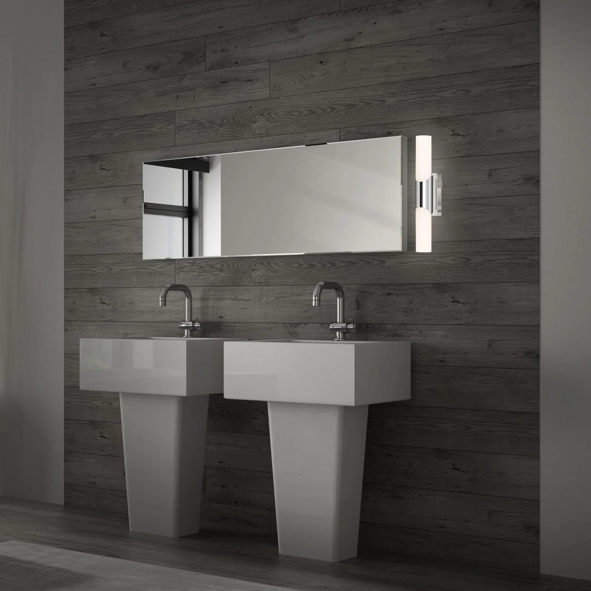 BRILONER Aplique LED baño IP44 6.5W 700lm 4000K cromo-blanco 320x65x68 mm