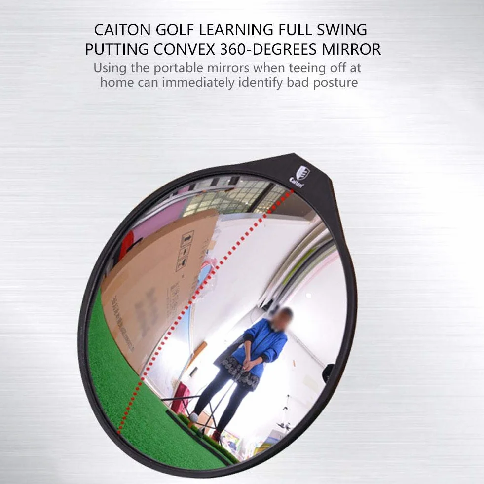 VGEBY Espejo de práctica de Golf 360 Grados Gran Angular Ayuda de Entrenamiento Acero Inoxidable Columpio Completo Poniendo Espejo Convexo