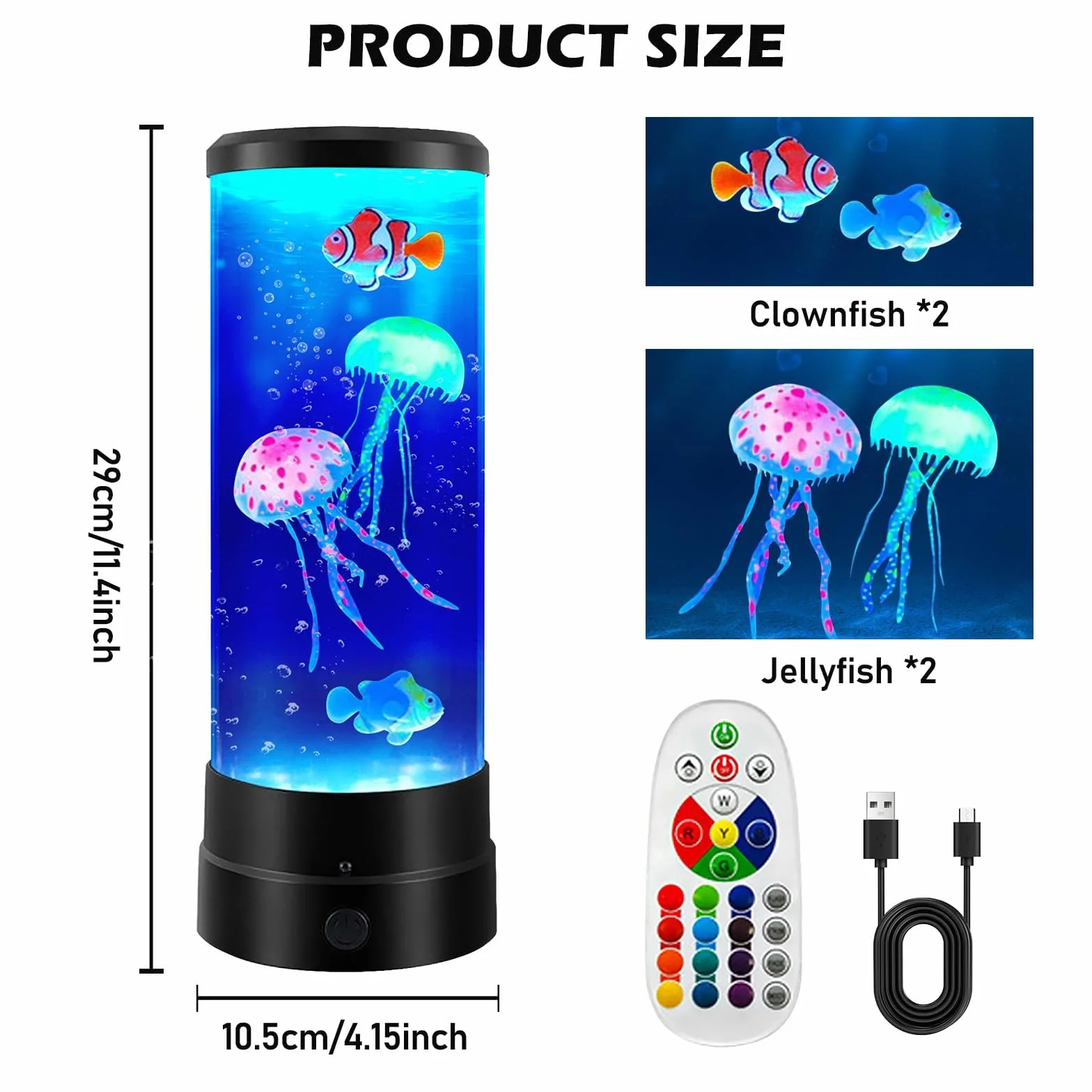 BORDEAG BYZESTY Lámpara de medusas LED 17 colores, lámpara de lava, luz de ambiente nocturna
