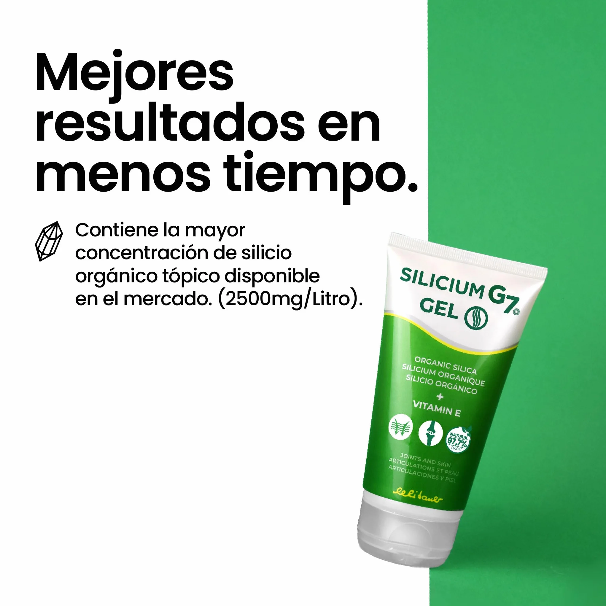 Silicium G7 Gel Corporal con Alta Concentración de Silicio para Articulaciones y Músculos Absorción Rápida Textura Ligera 150 ml