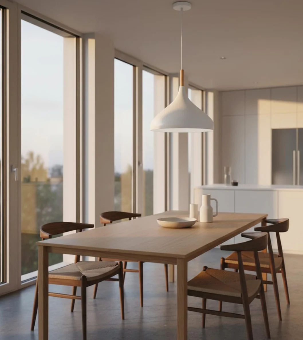 Lámpara Colgante Baviera BEL AIR HOME 1xE27 30 cm Metal Madera Altura Ajustable Blanco