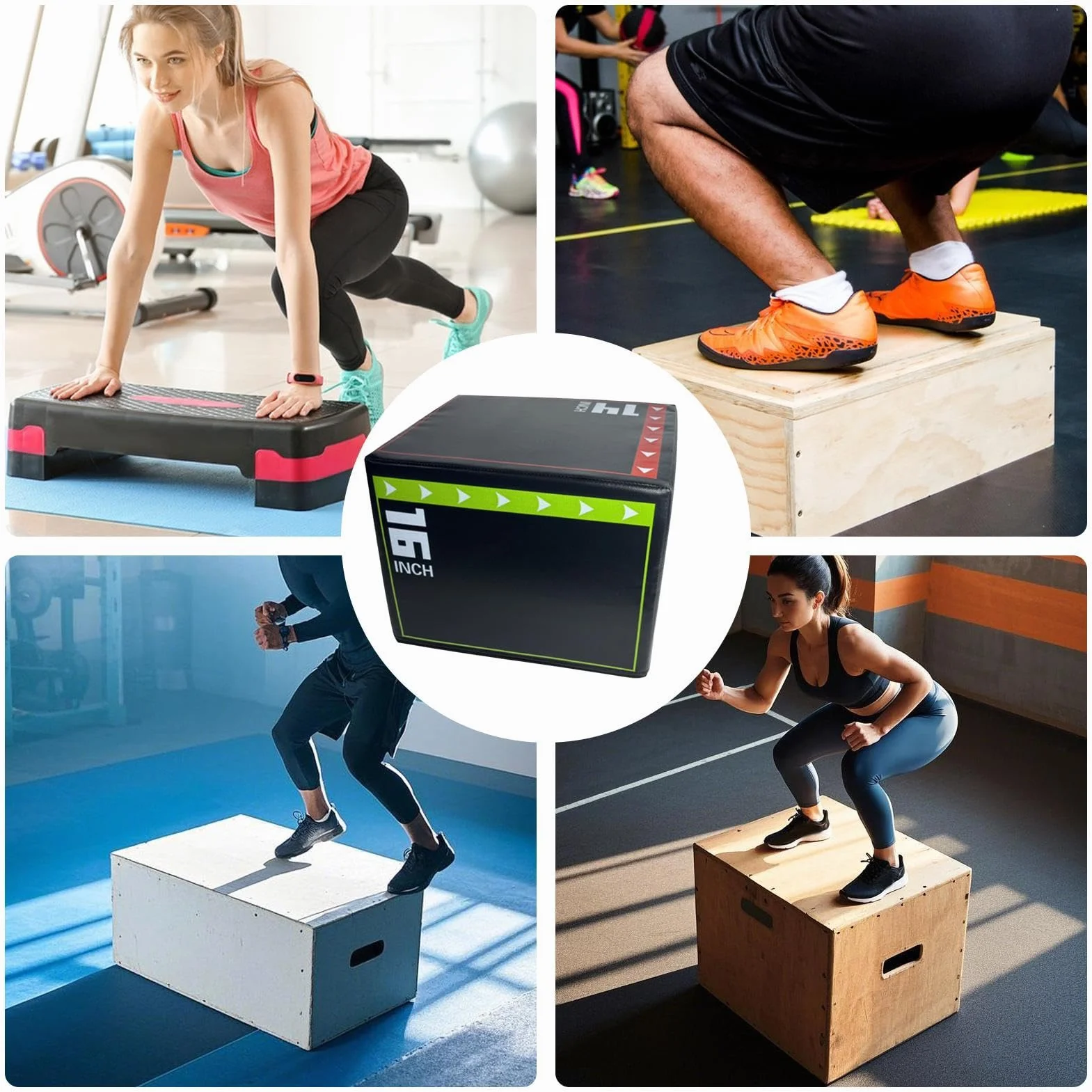Box Jumps para fitness en casa, caja de juegos de salto multifuncional amortiguador step-up-box