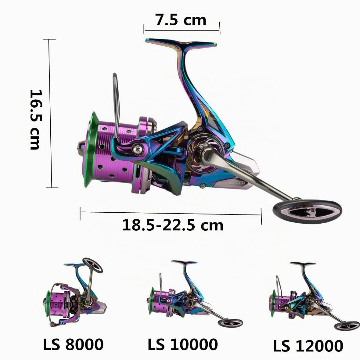 Diwa Spinning Fishing Reels 70 LBS MAX Drag Power Cojinete de Acero Inoxidable Cuerpo de Metal 8000 10000 12000 Carrete Agua Dulce Agua Salada Big-Game Surf Carrete Giratorio Ultra Suave