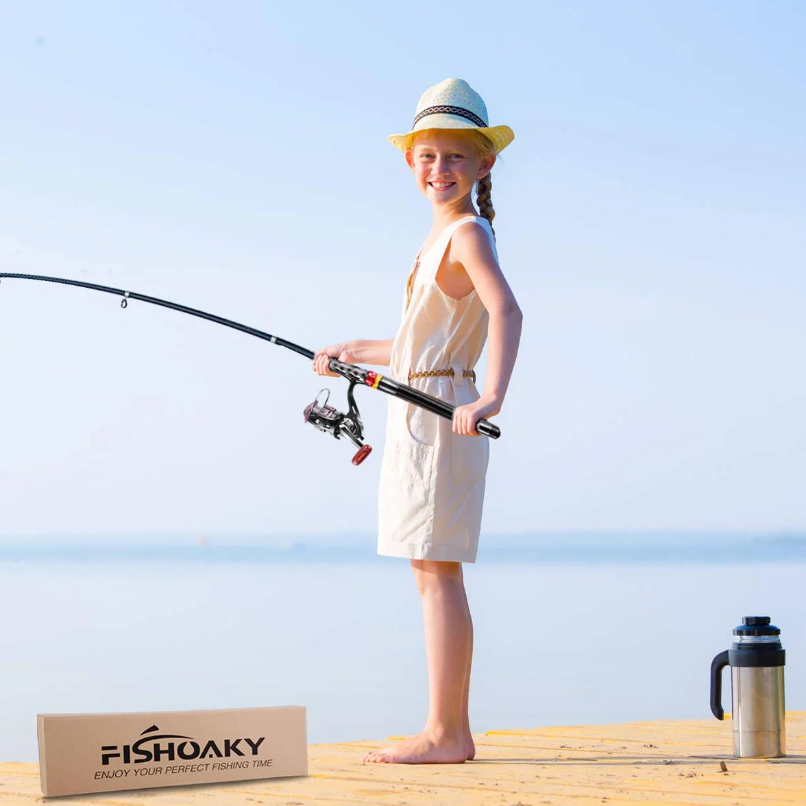 Caña de Pescar y Carrete, Fibra de Carbono Pesca Telescópica+Cebos+Carrete de Pesca +Bolsa de Pesca+Accesorios de Pesca para Agua Salada Agua Dulce y Niños y Adultos (1.8)