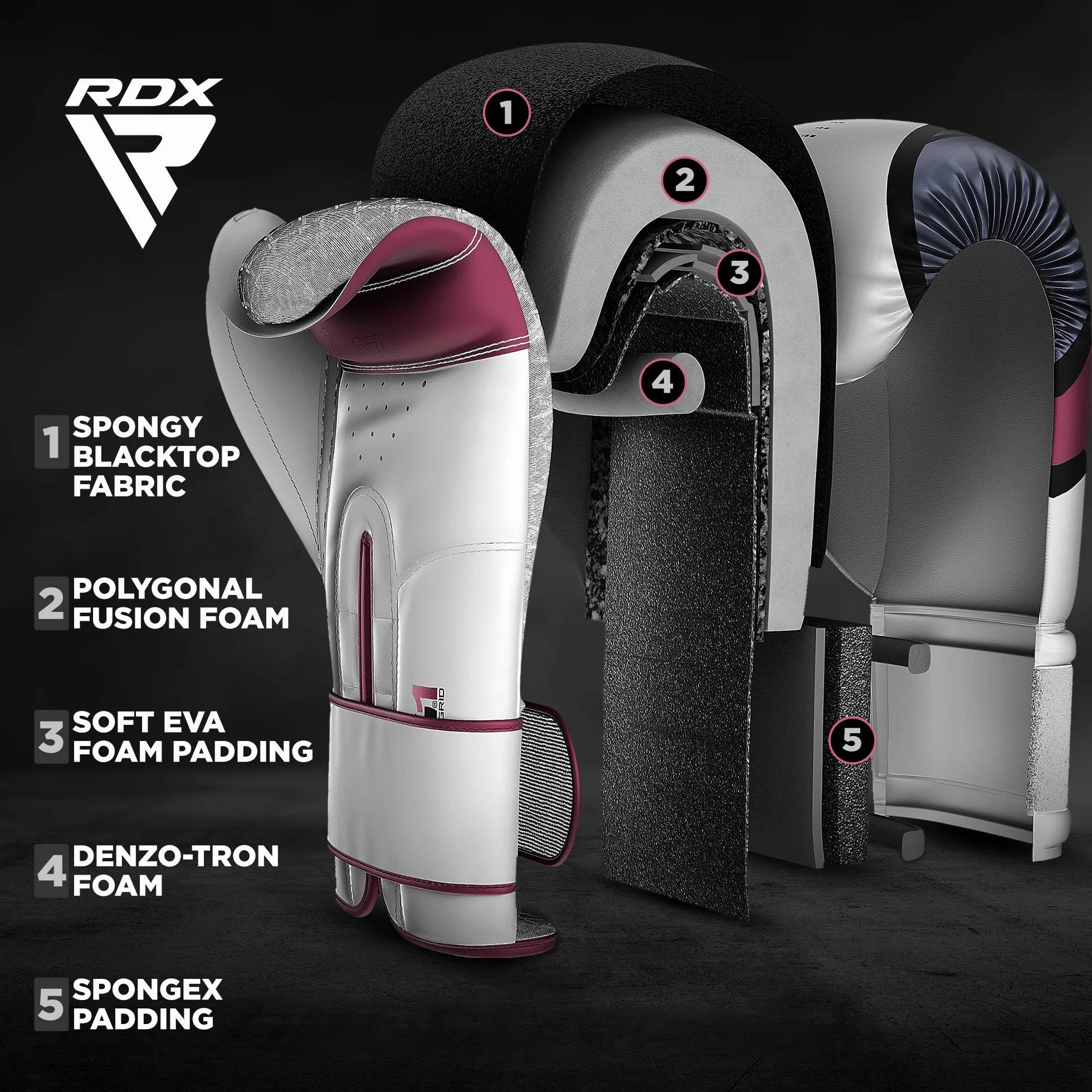 RDX Guantes de Boxeo Muay Thai Entrenamiento, Maya Hide Cuero, 8-16 oz
