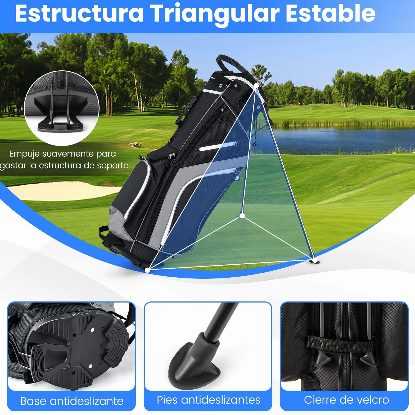 COSTWAY Bolsa Golf 14 Divisores, 6 Bolsillos, Correa Doble, Capucha Lluvia, 2,3 Kg