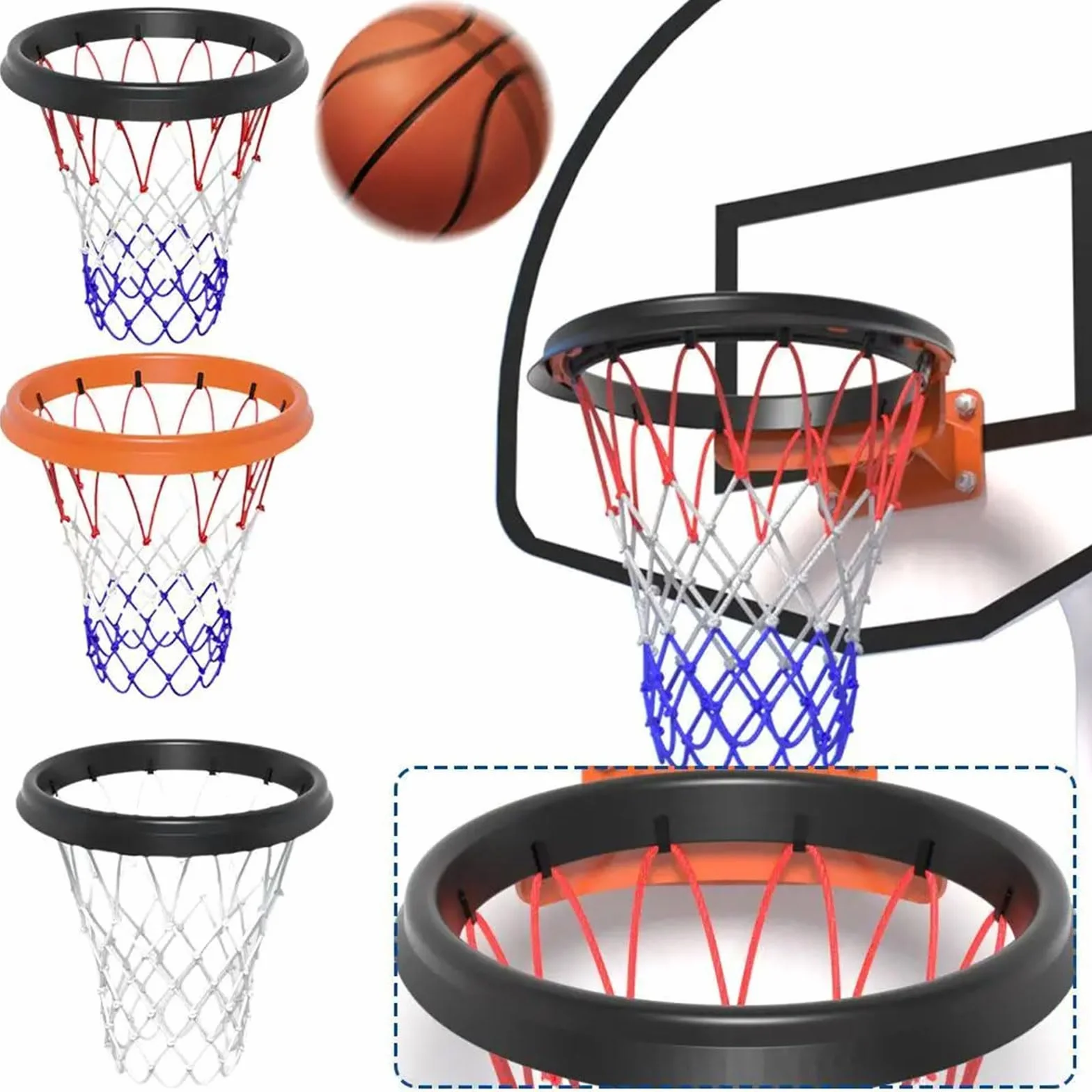 Poliuretano marco de malla de baloncesto portátil extraíble profesional