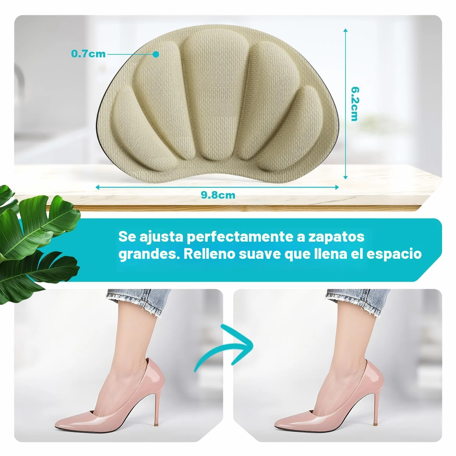 Almohadillas Autoadhesivas Antirrozaduras Taloneras Espuma Viscoelástica 6 Pares