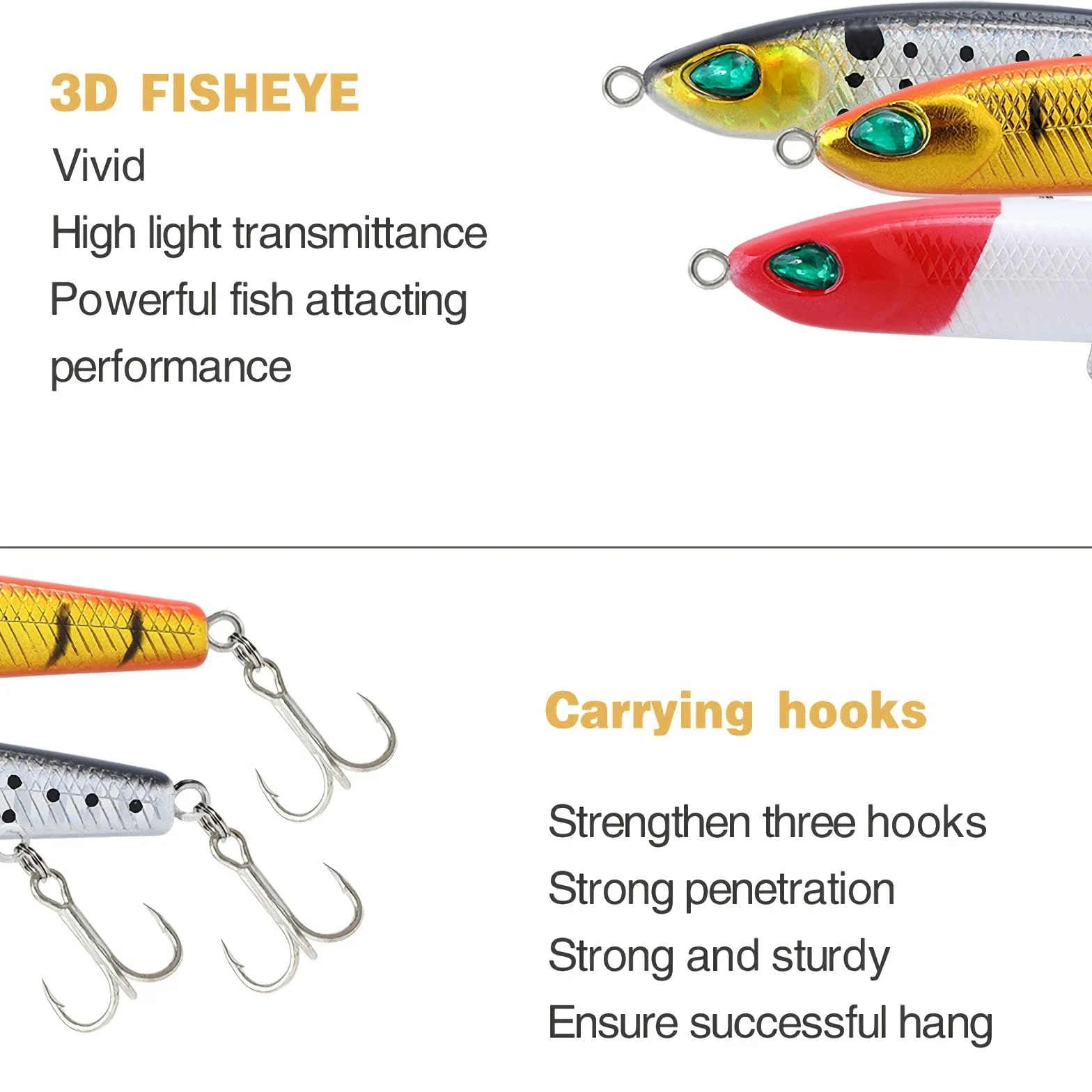 Señuelos de Pesca Blandos, 10 Uds Señuelos de Pesca 8cm 9g señuelo de lápiz biónico Que se Hunde Cebo Duro Artificial Agua Dulce señuelo de Pesca de Agua Salada Wobbler Simple y práctico